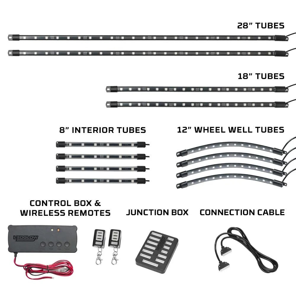 LEDGlow LU-EGC-M44+WW 12pc Million-Color Golf Cart Underglow LED Kit image 2
