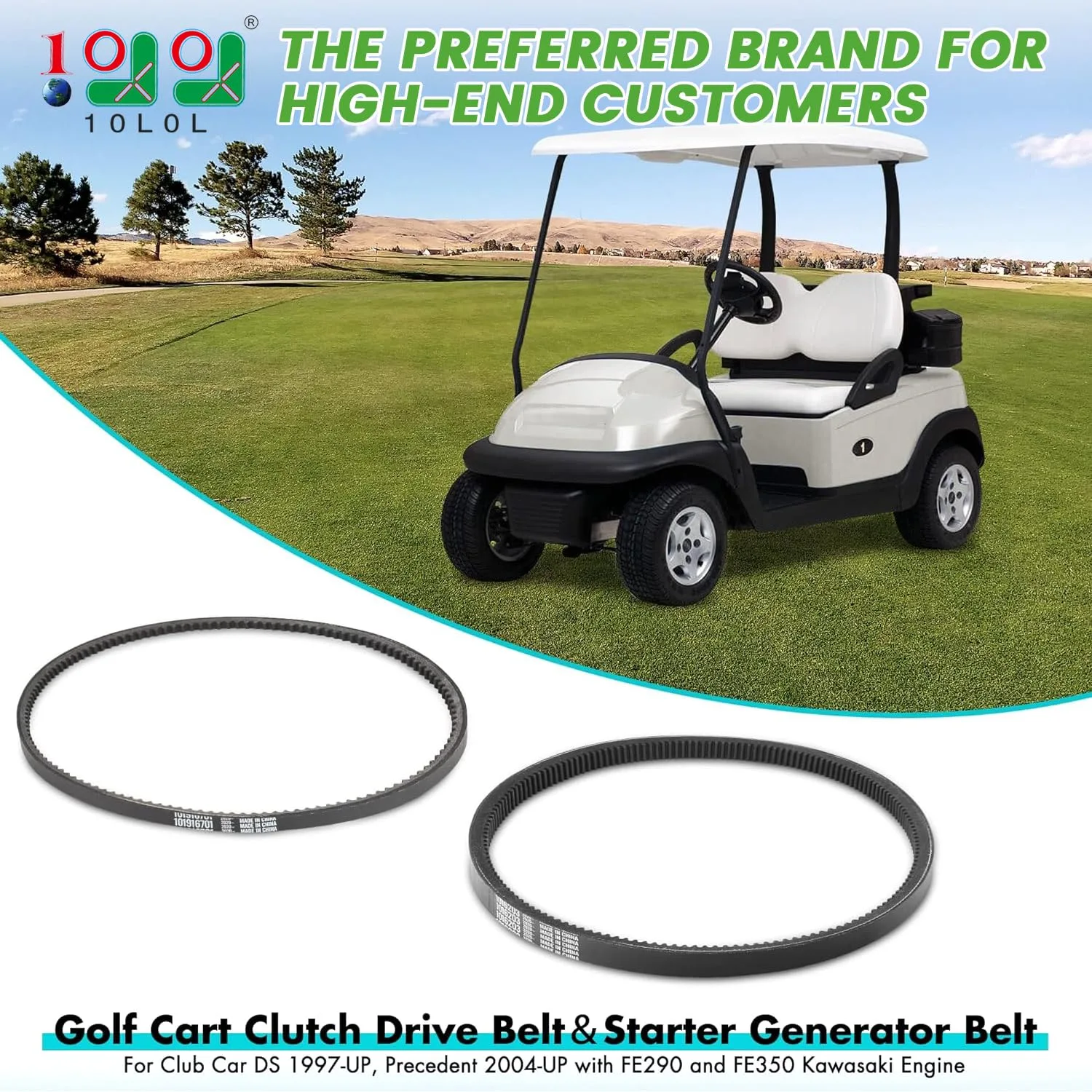 10L0L Club Car DS and Precedent Belt Kit image 2