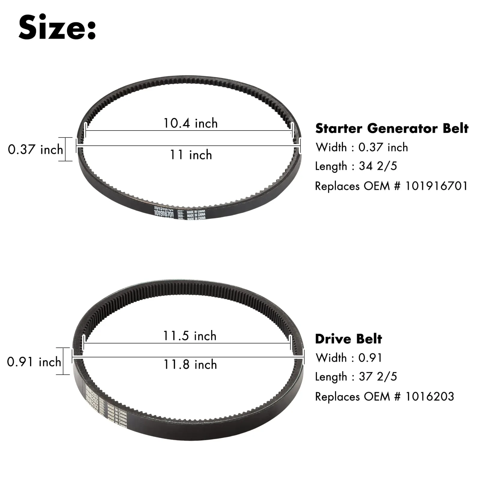 10L0L Club Car DS and Precedent Belt Kit image 4
