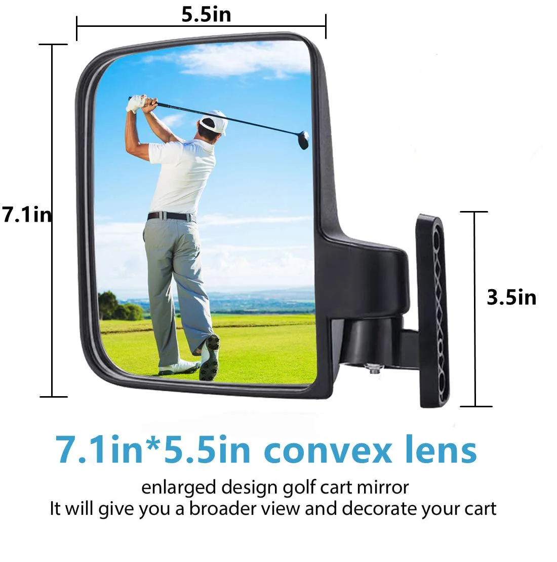 WLOOD Golf Cart Folding Convex Mirror Set image 4