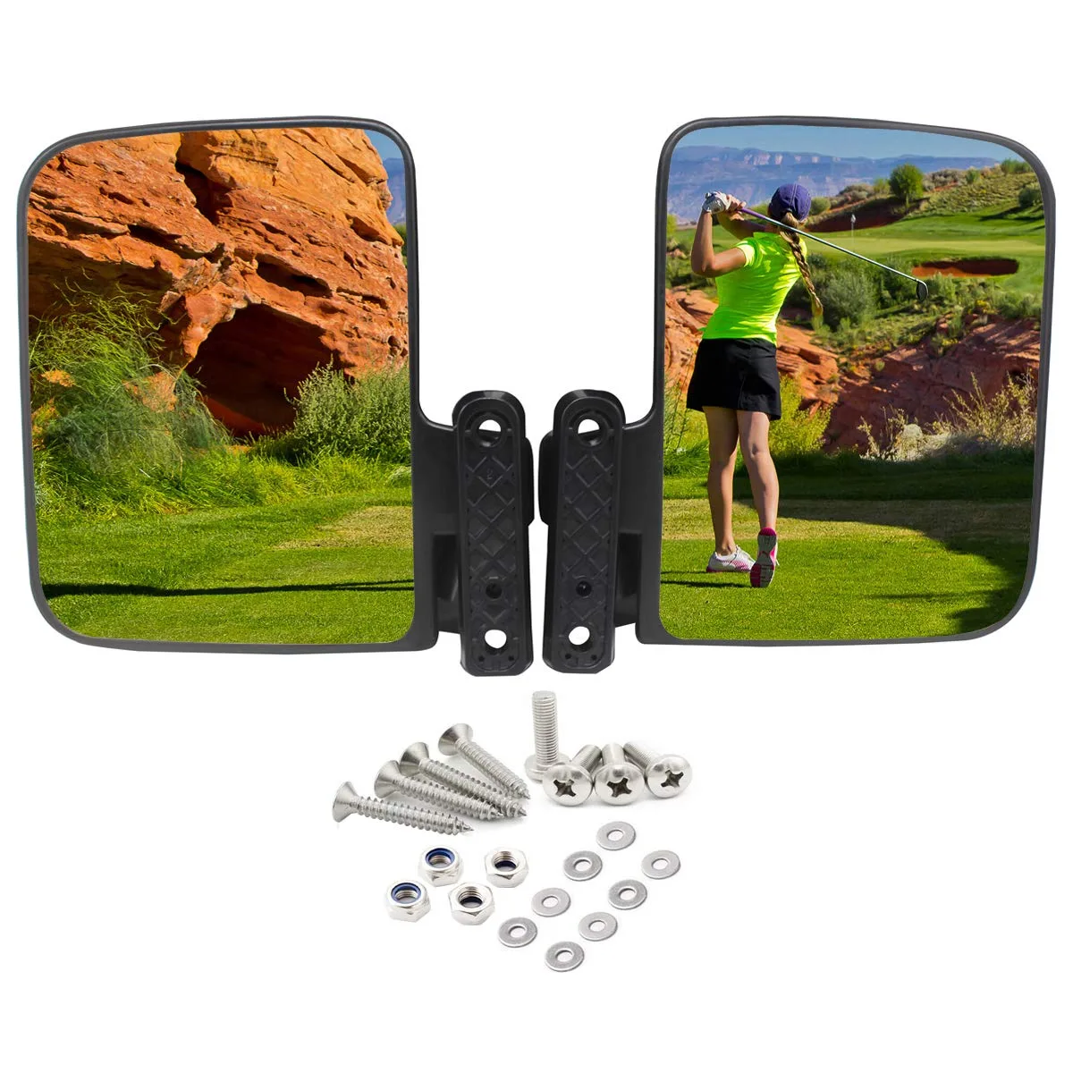WLOOD Golf Cart Folding Convex Mirror Set