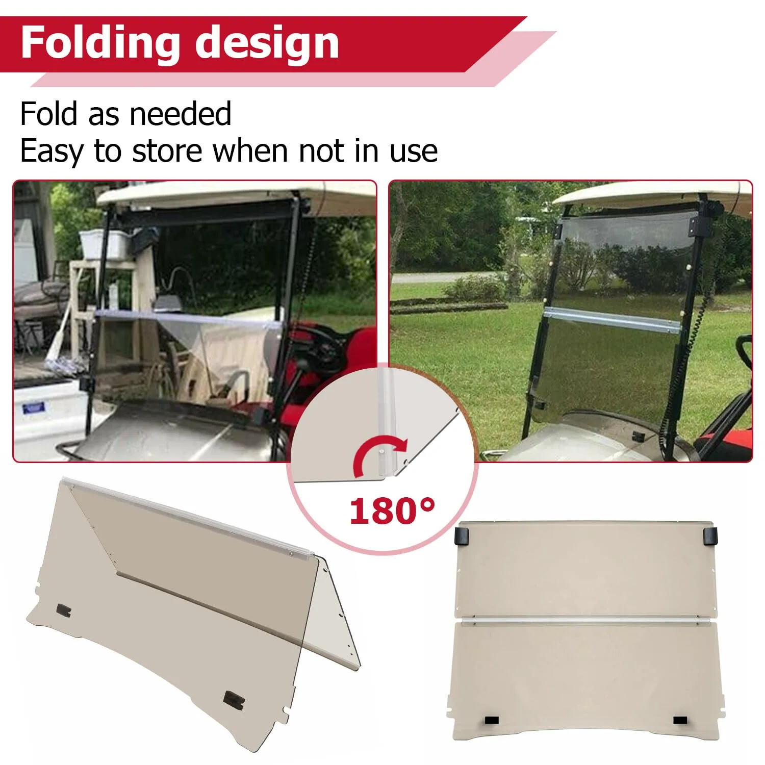 LIRHIQYGF Folding Windshield for E-Z-GO TXT Medalist image 4