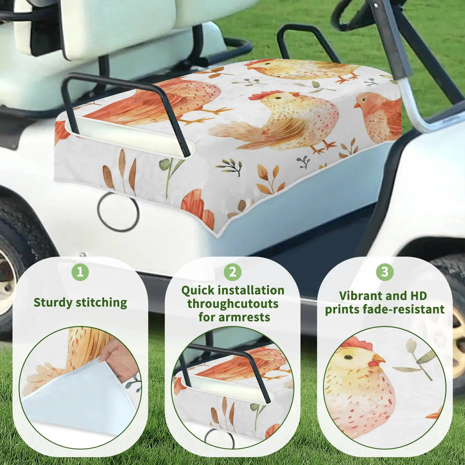 Tiveruda Golf Cart Seat Cover for Double Seats image 3