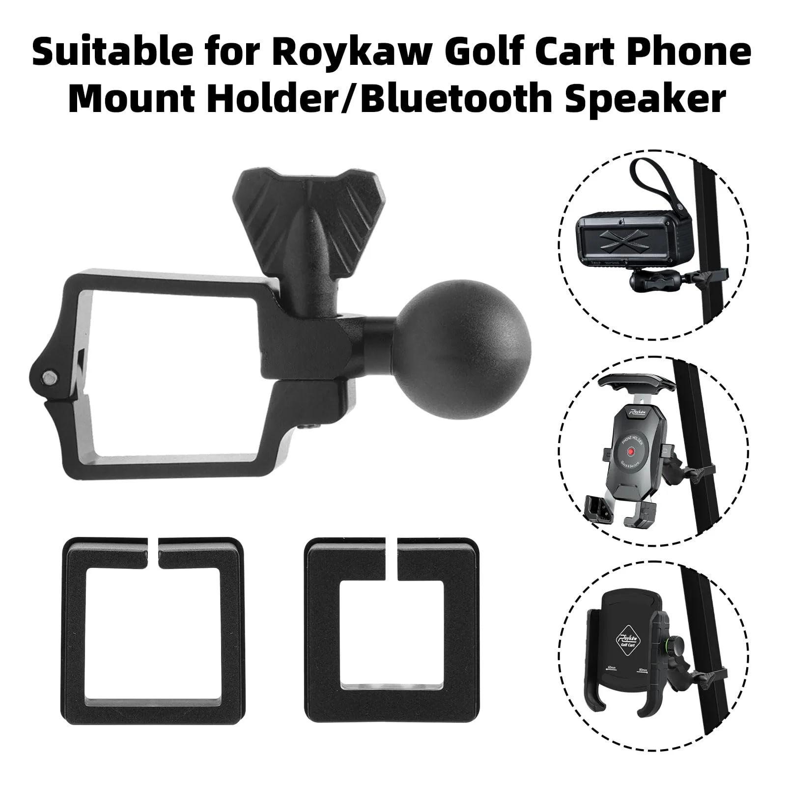 Roykaw Golf Cart Phone Mount and Speaker Bracket image 3