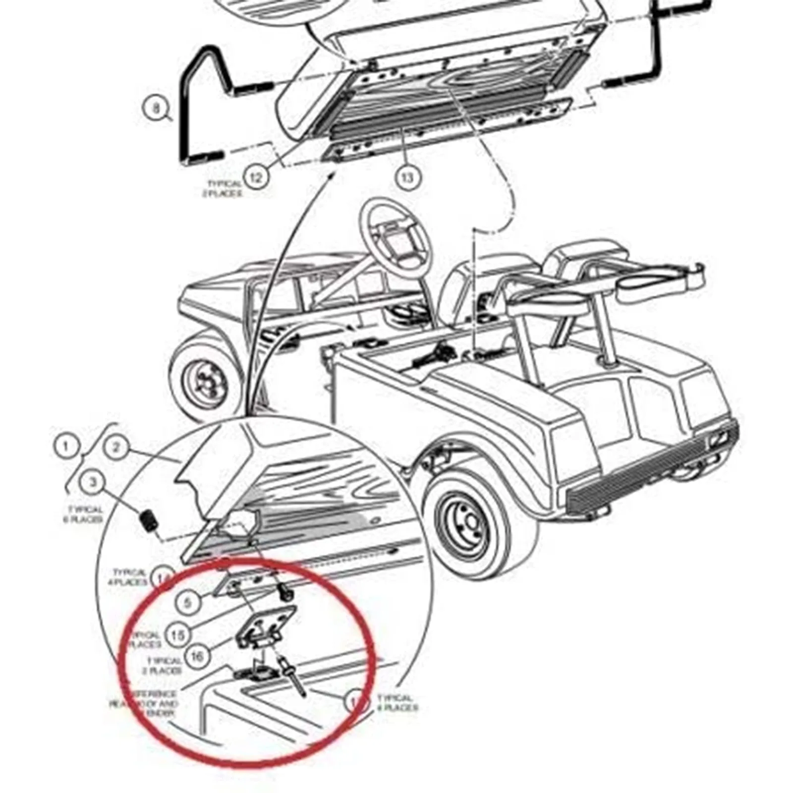 Acouto Seat Hinge Set for Car DS 1979-Up Golf Carts image 2