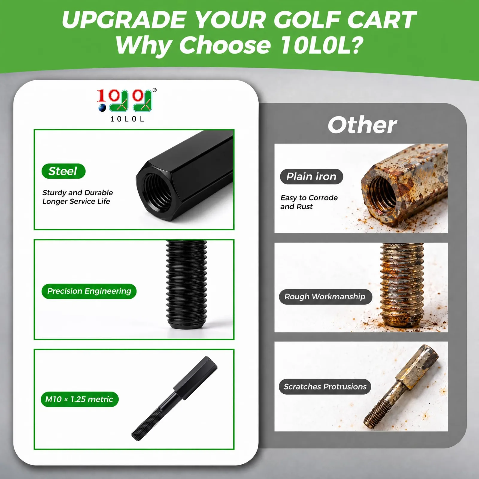 10L0L Golf Cart Shock Extension Rod for E-Z-GO and Club Car image 4