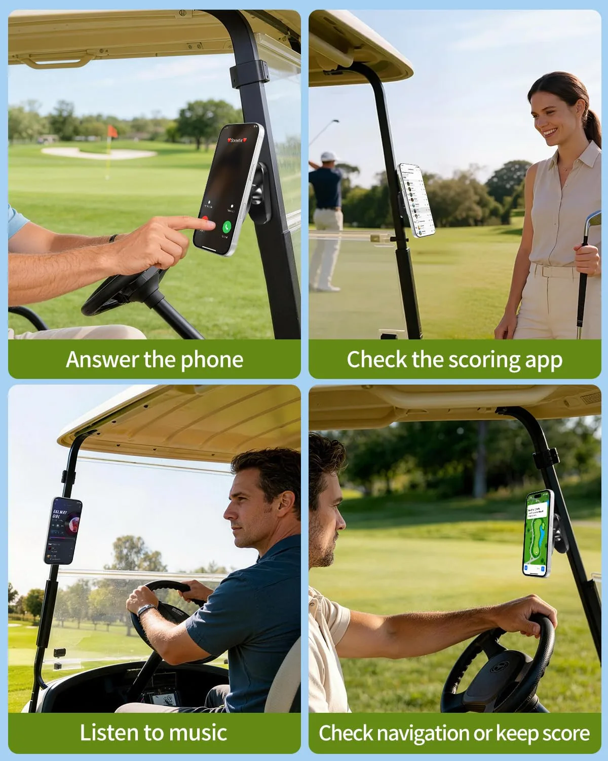 OATISLIFE G301 Magnetic Golf Cart Phone Holder — Zinc Alloy, Grey image 3