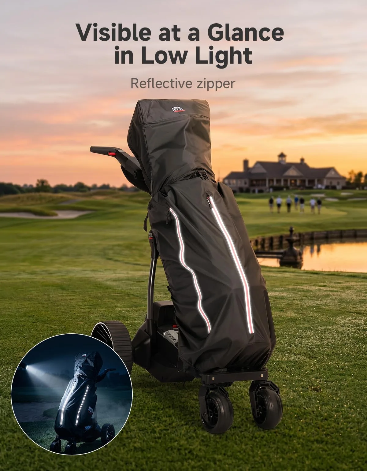 KEMIMOTO Golf Bag Rain Cover B1407-00009-BK image 3