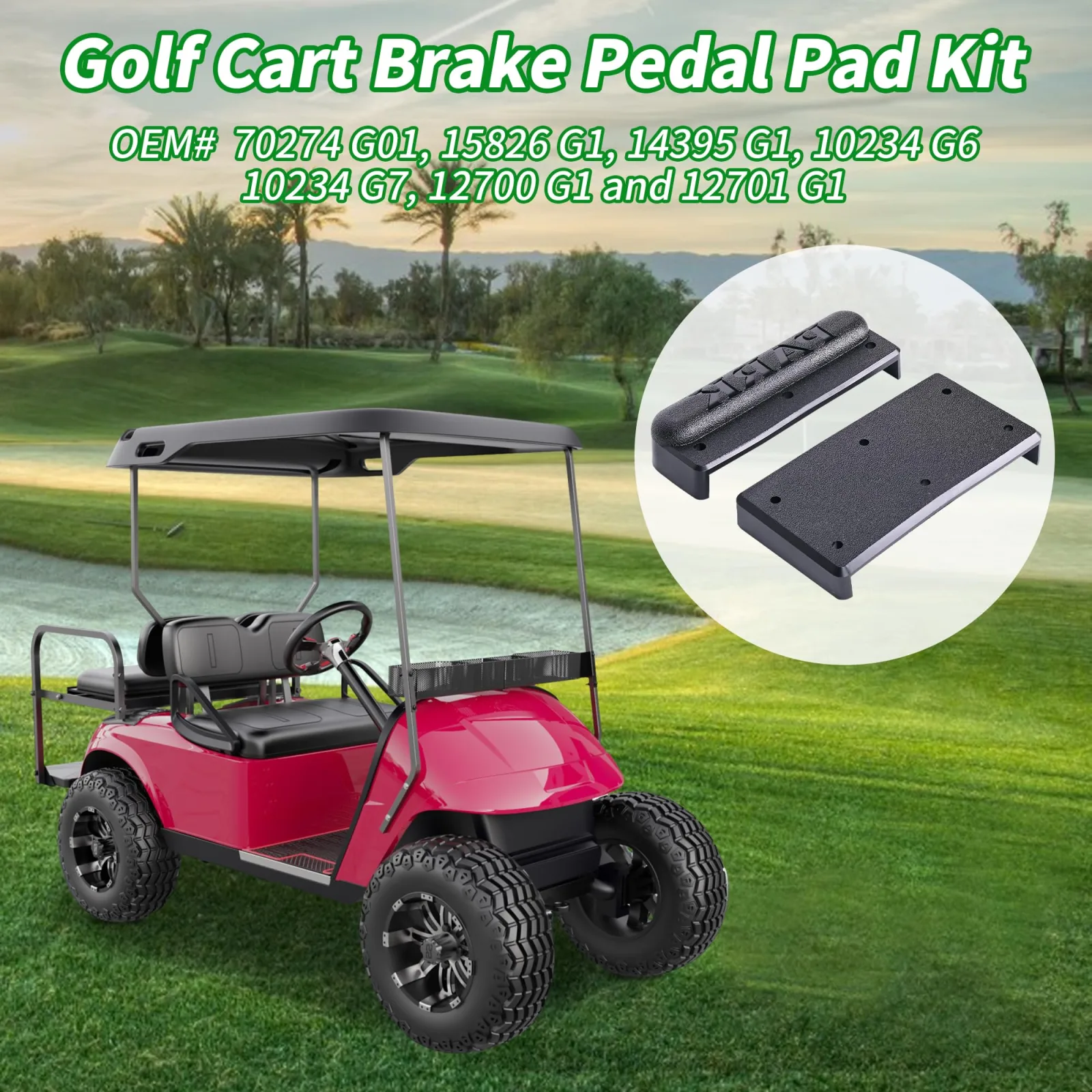 10L0L Brake Pedal Pad Kit for E-Z-GO TXT Marathon image 2
