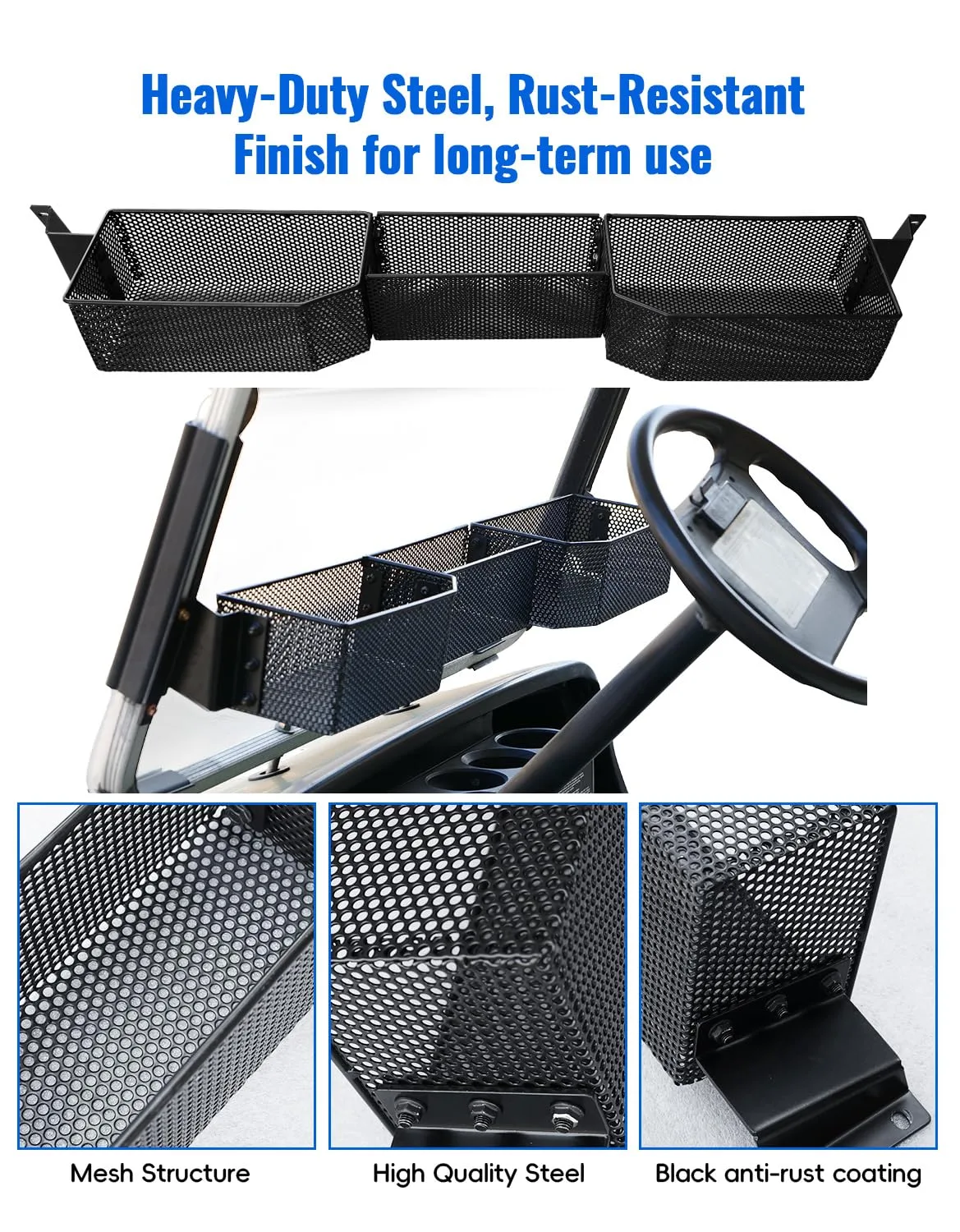 LUXEMOTO Front Storage Basket for Yamaha G14-G22 Golf Carts image 4