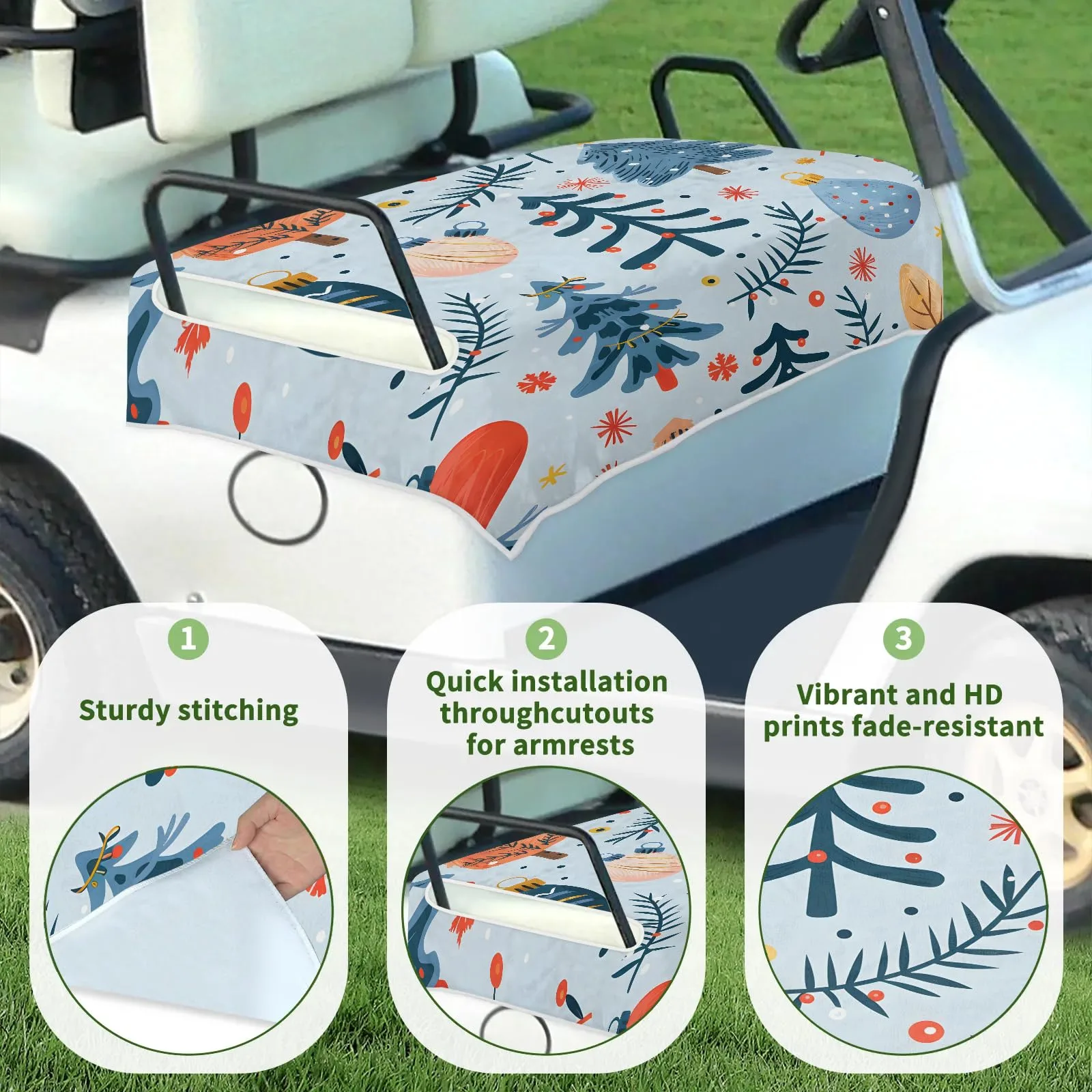 Tiveruda Golf Cart Seat Cover for Double Seats 51 x 31 in image 3