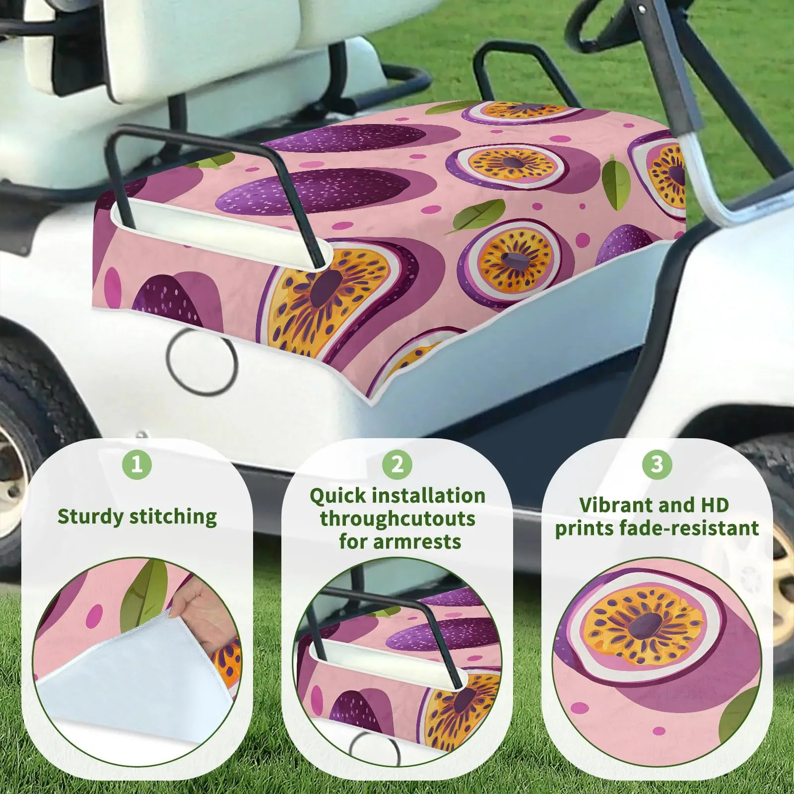 Tiveruda Golf Cart Seat Cover for Double Seats, 51 x 31 in image 3