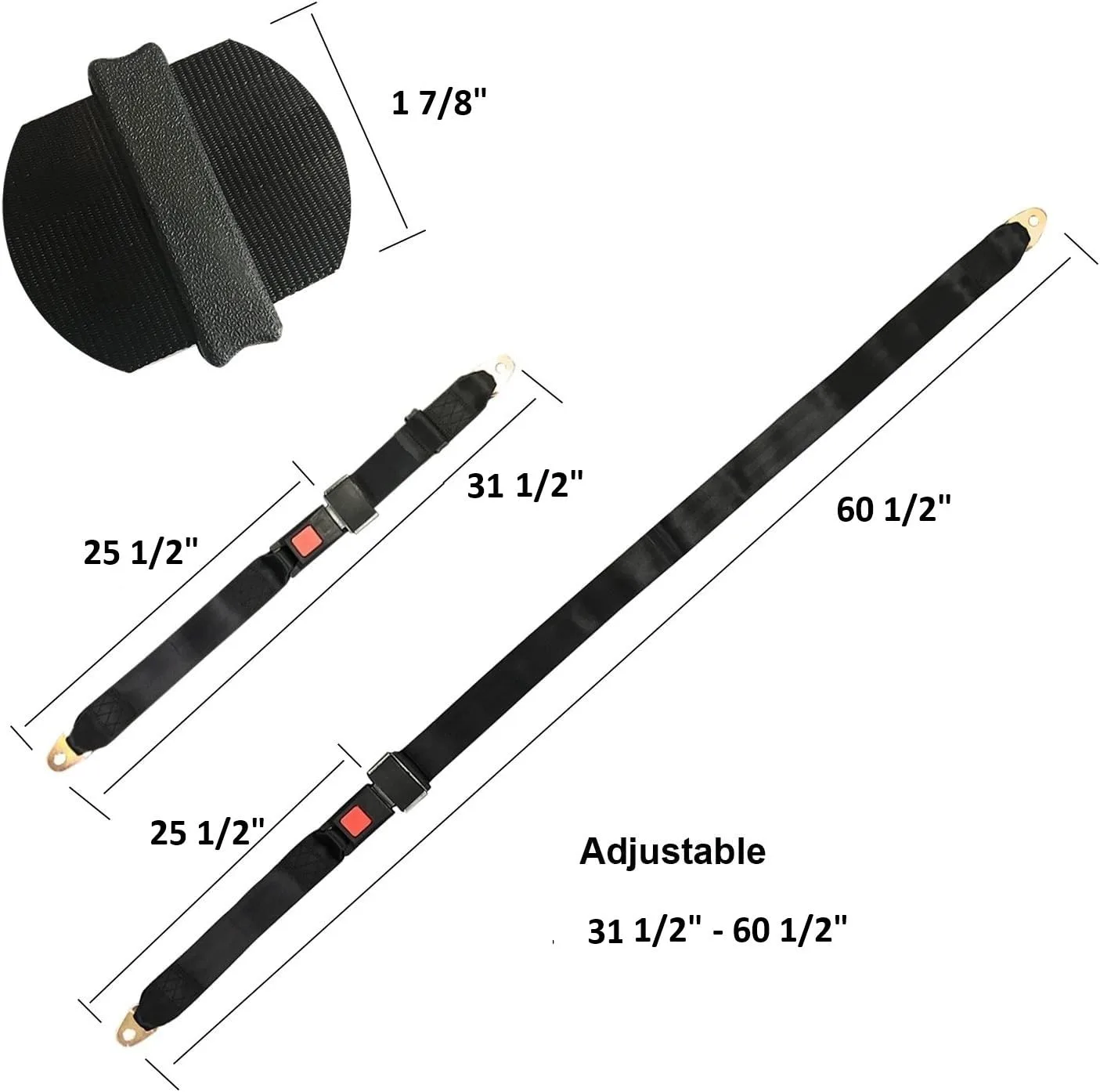 Generic Golf Cart Seat Belt Pads, 2-Pack Adjustable Lap Straps image 2