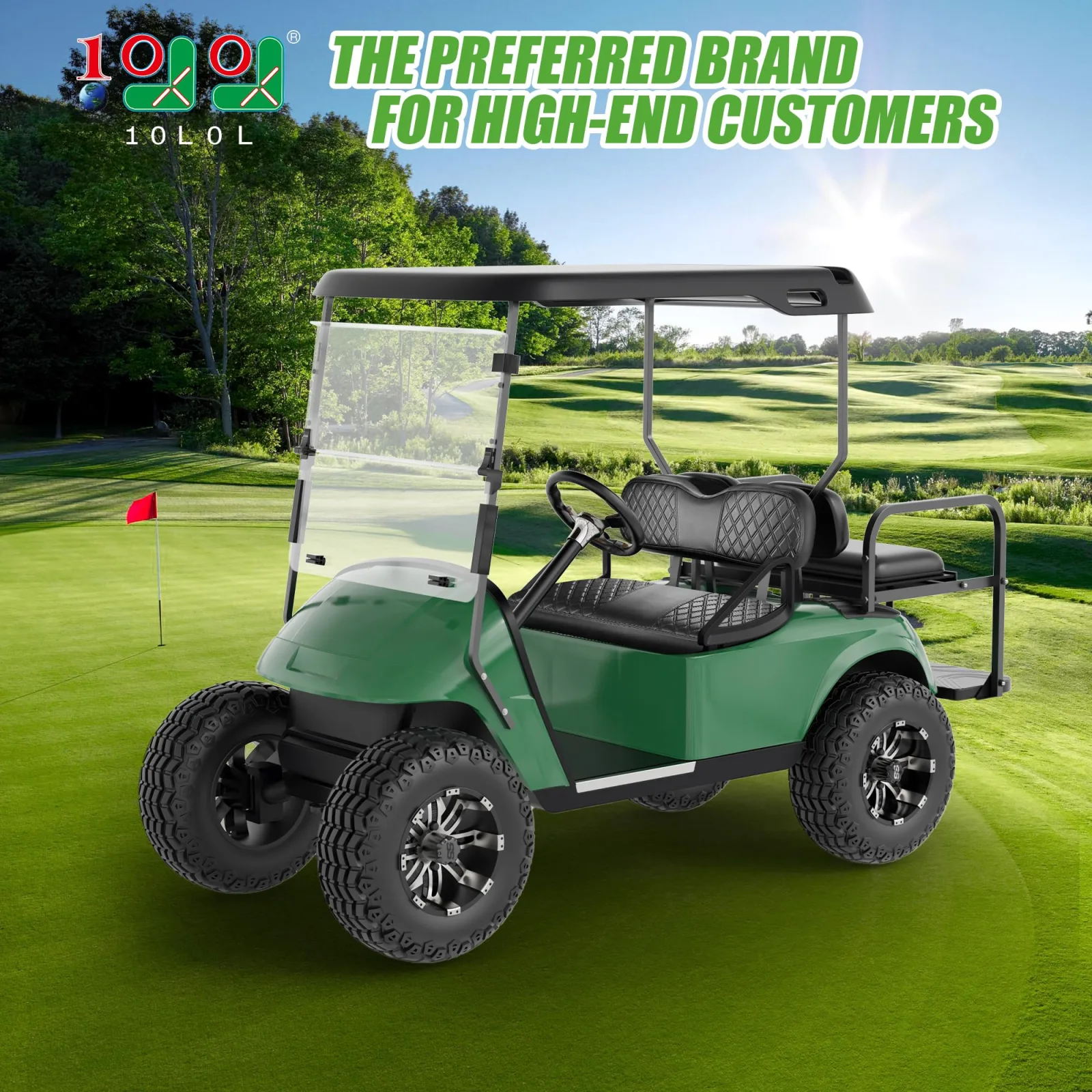 10L0L F08-F Front Seat Covers for Club Car Precedent & E-Z-GO TXT image 2