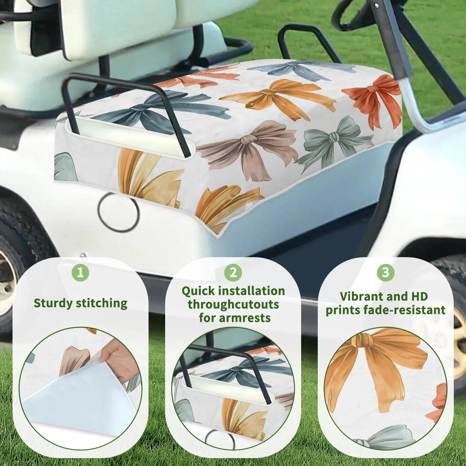 Tiveruda Golf Cart Seat Cover for Double Seats image 3