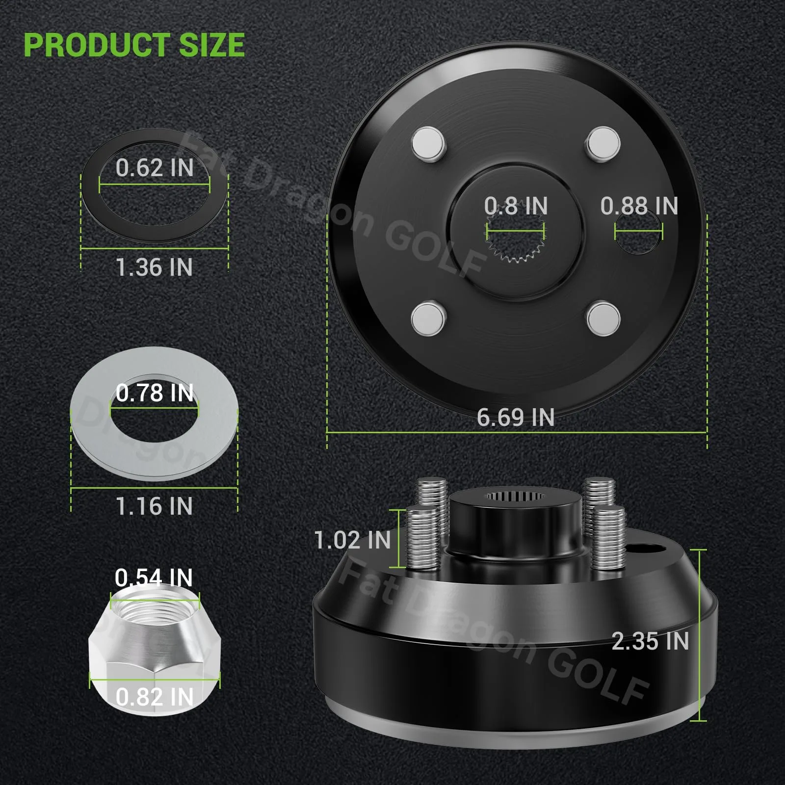 Panglong FDG-054 E-Z-GO TXT Brake Hub Drum Assembly image 3