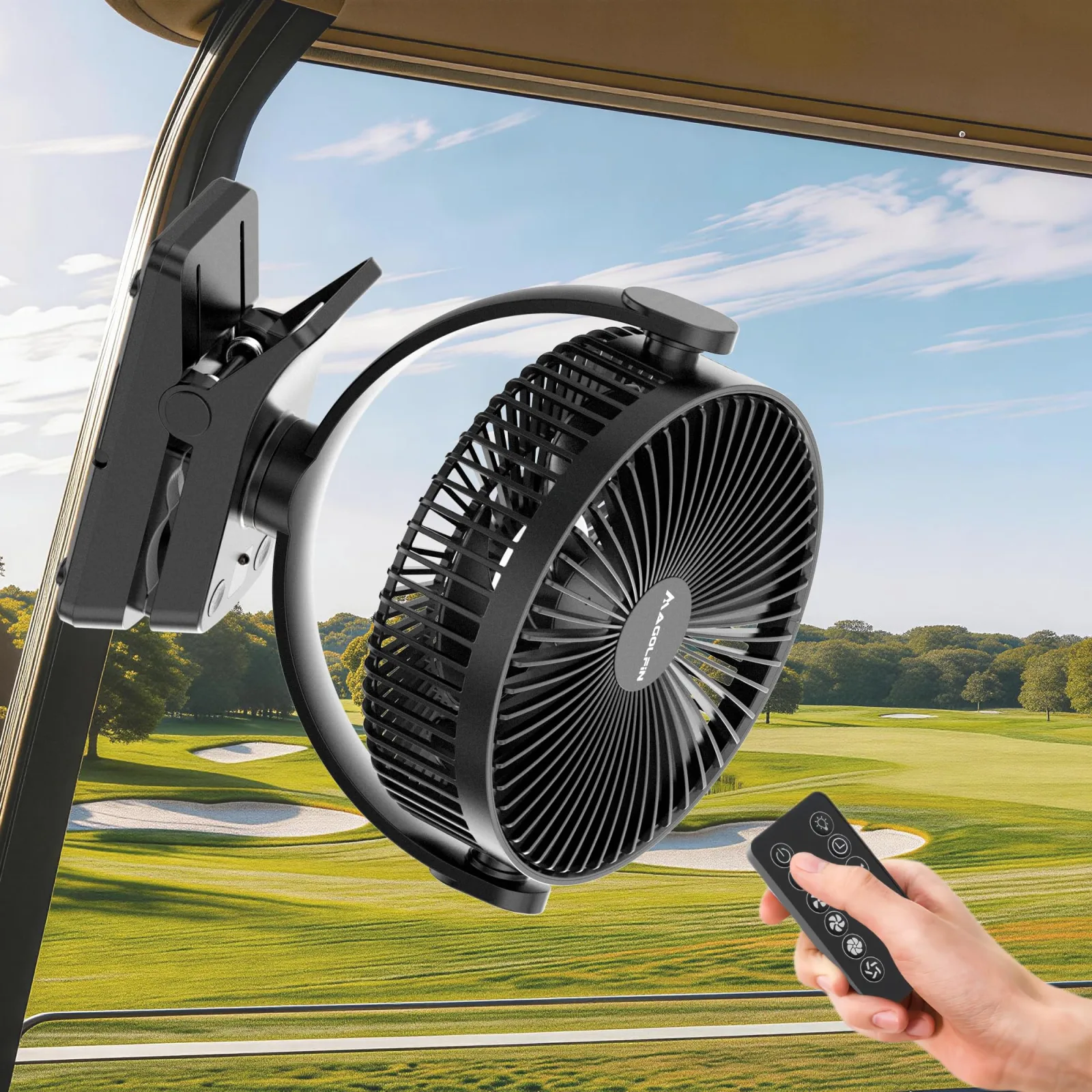 MAGOLFIN YH-F112 8-Inch Magnetic Golf Cart Fan