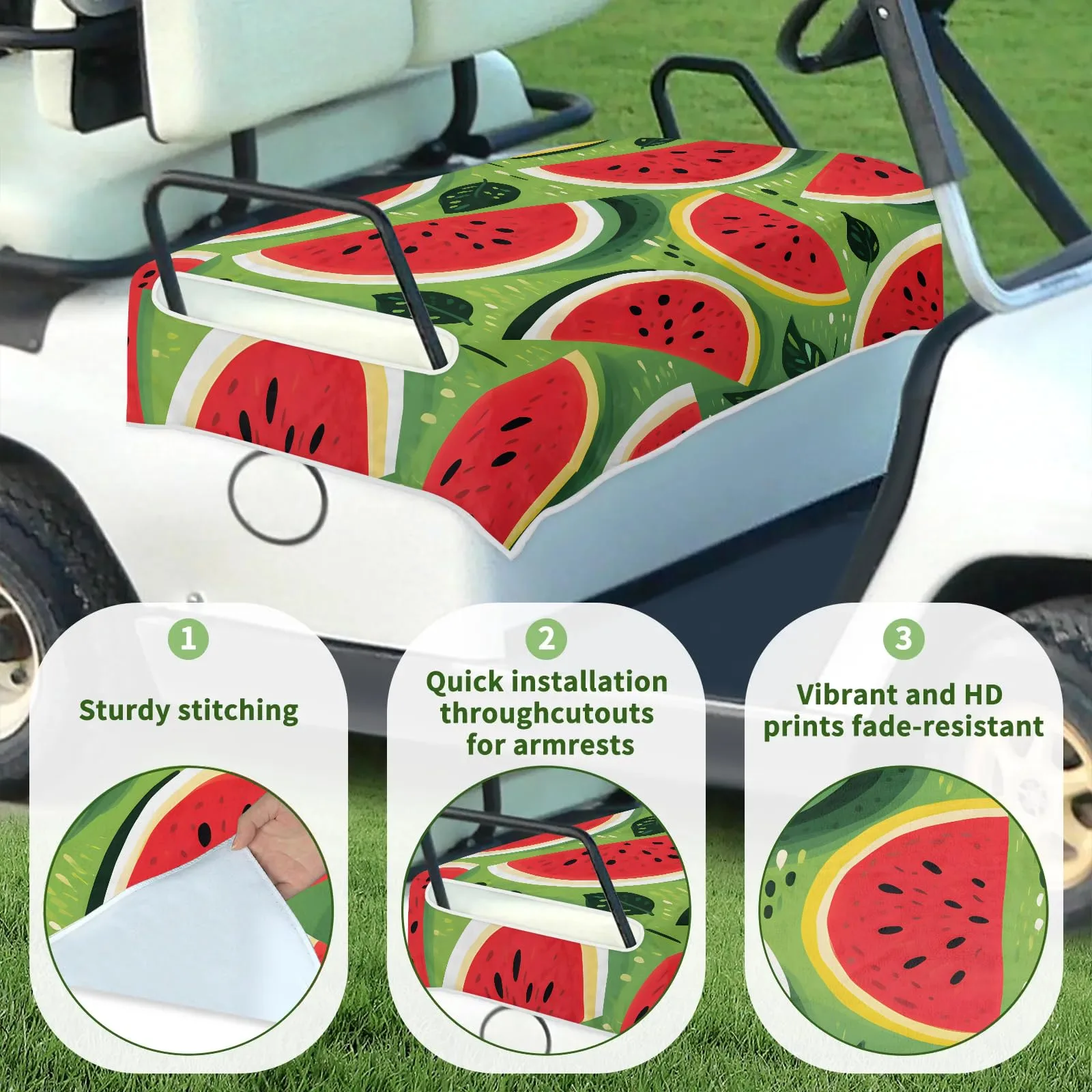 Tiveruda Watermelon Golf Cart Seat Cover, 51 x 31 in image 3