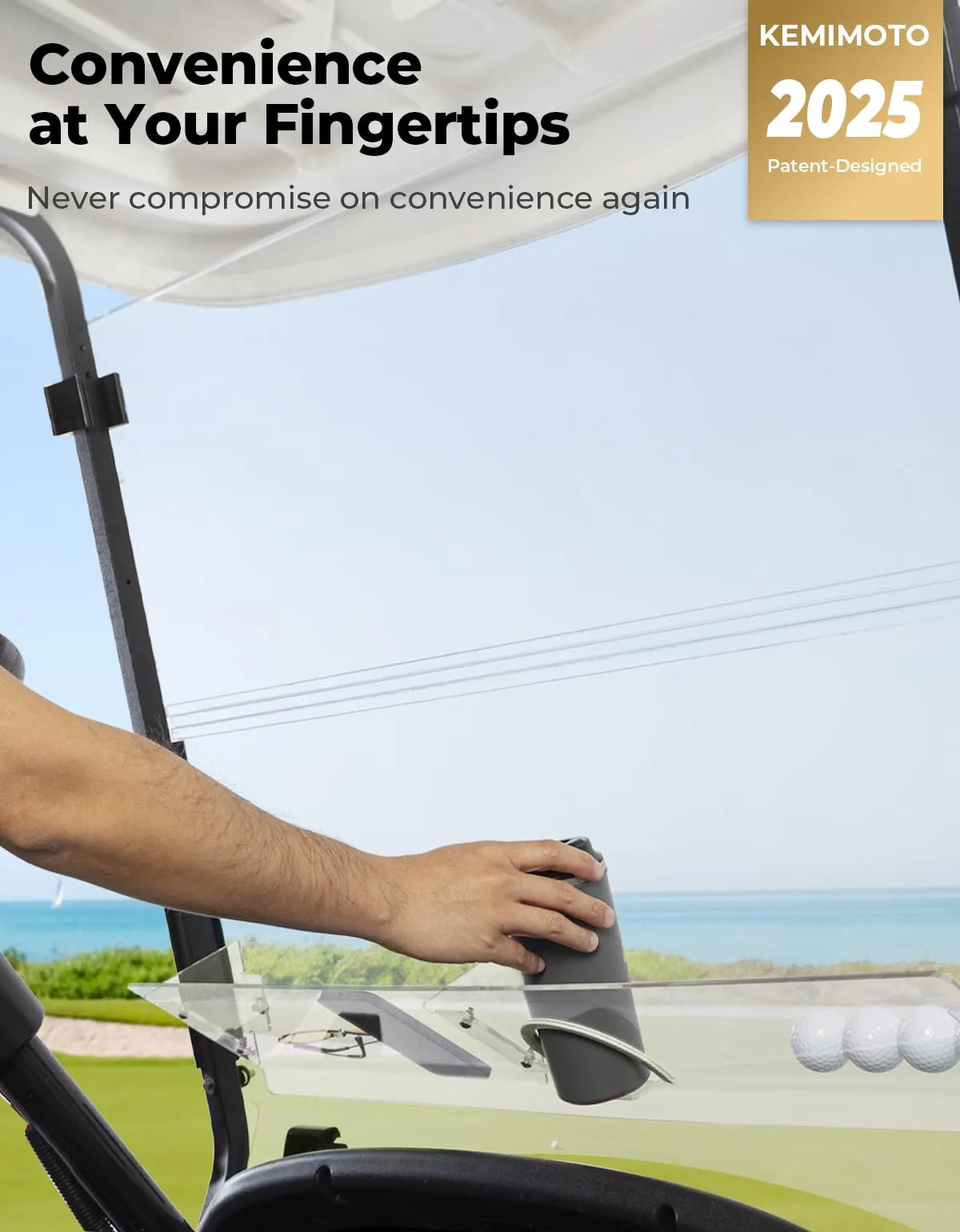 KEMIMOTO Foldable Windshield for Club Car Golf Carts image 2