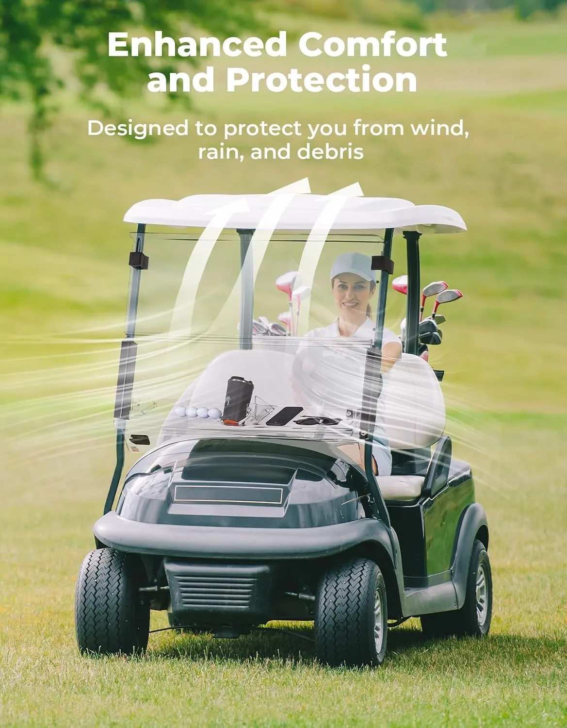 KEMIMOTO Foldable Windshield for Club Car Golf Carts image 3