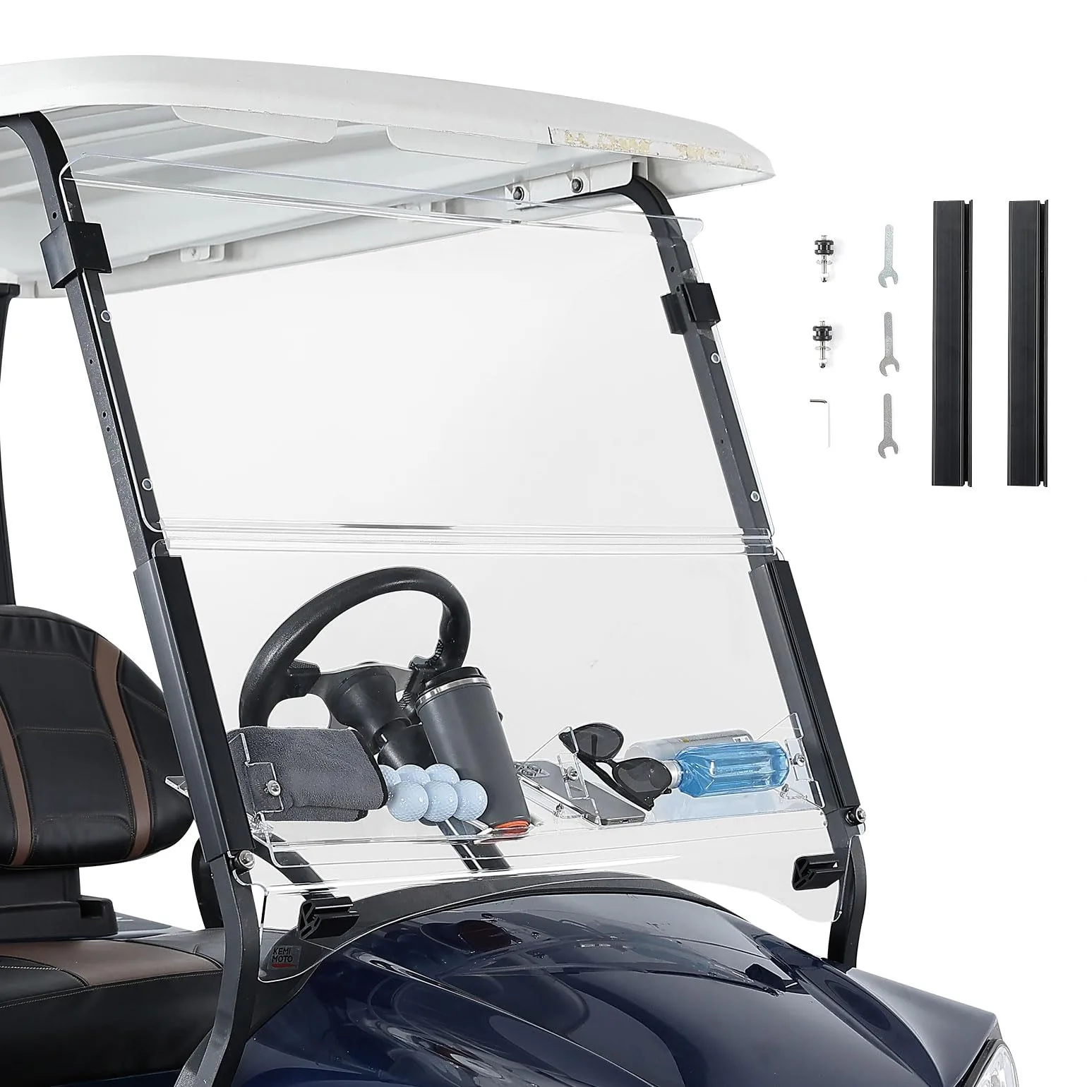 KEMIMOTO Foldable Windshield for Club Car Golf Carts