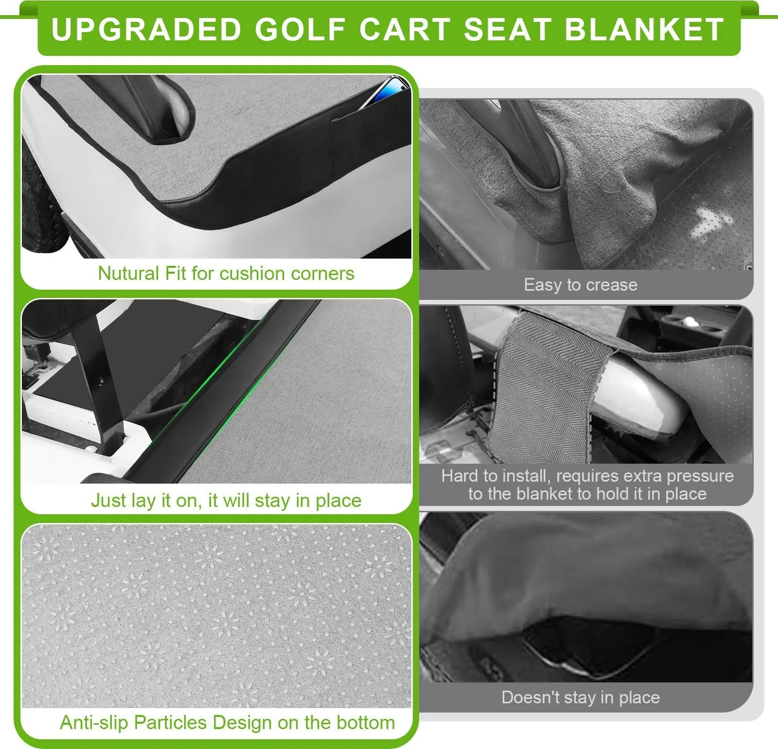iLSKW Golf Cart Front Seat Cover for Club Car and E-Z-GO image 3