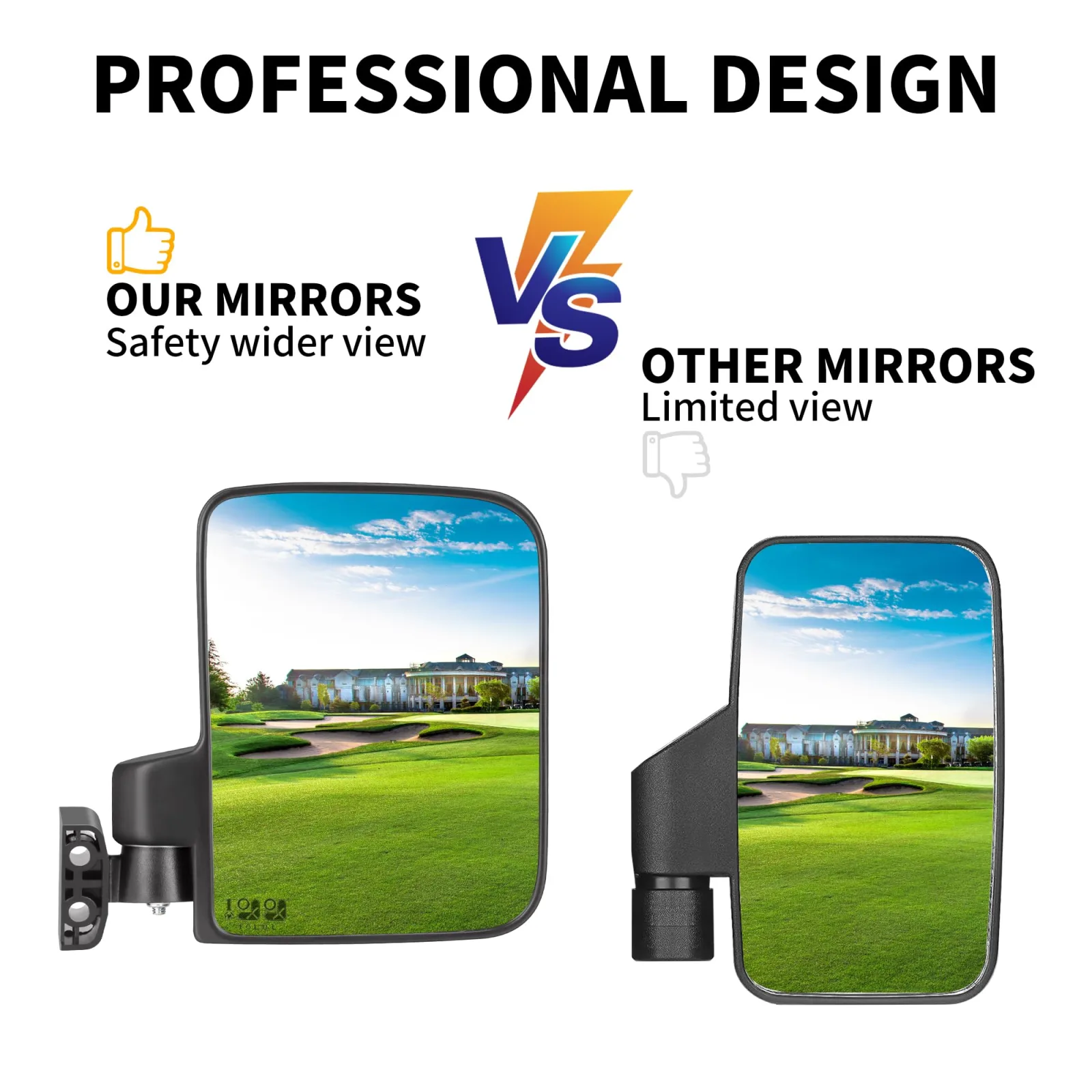 10L0L Golf Cart Mirrors ACC-T009-B02 for Yamaha, E-Z-GO & Club Car image 4