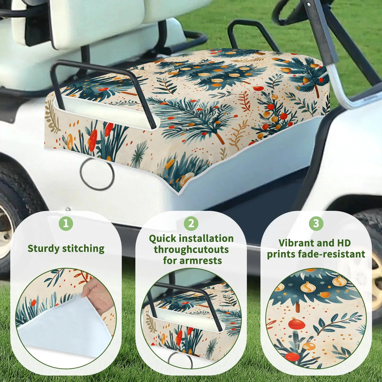 Tiveruda Golf Cart Seat Cover for Double Seats, 51 x 31 in image 3