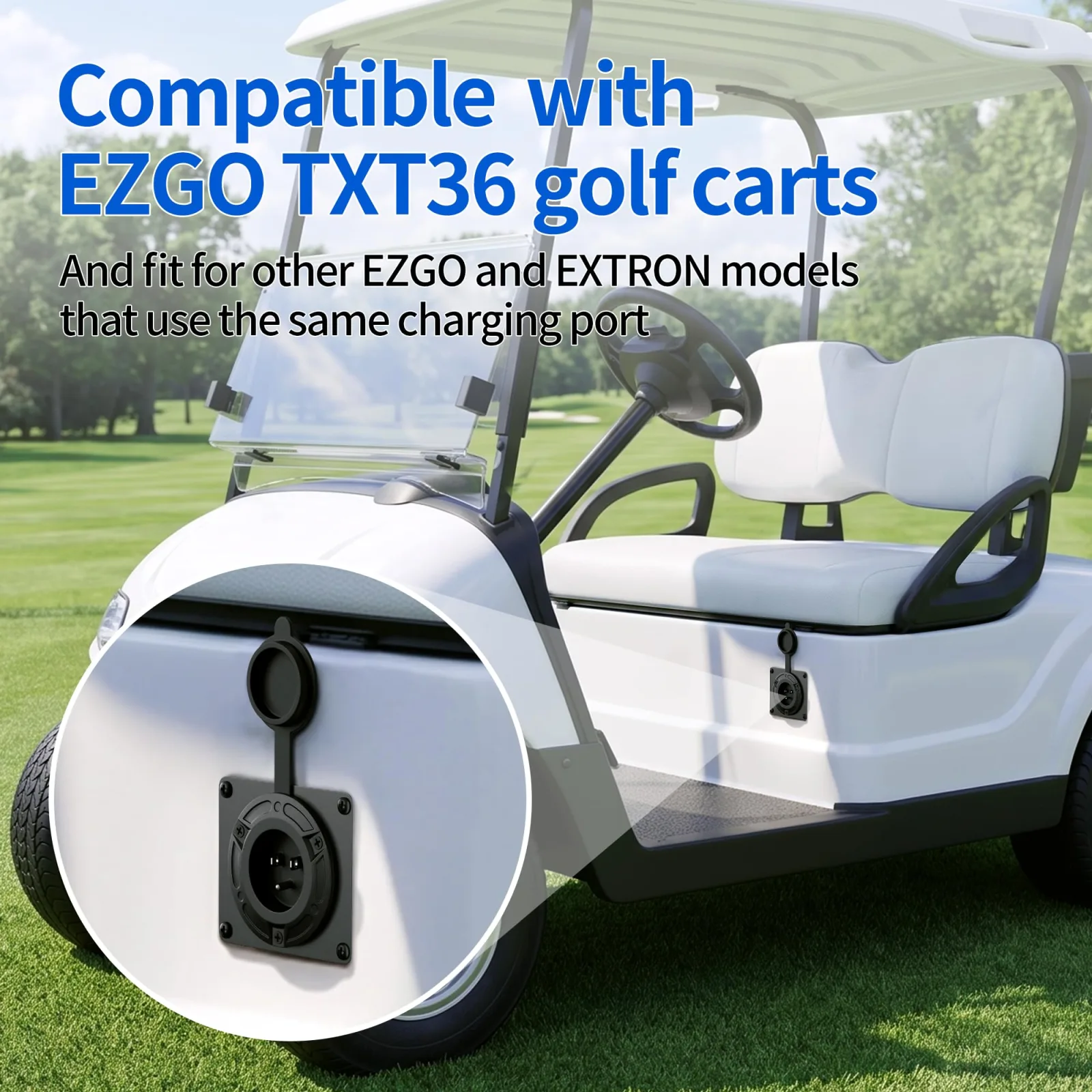 RVBOATPAT SH-TXT36 120V Golf Cart Charging Port Adapter image 3