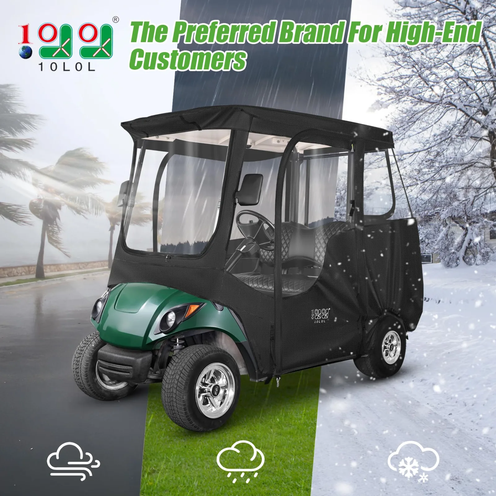 10L0L Yamaha Golf Cart Driving Enclosure, 2 Passenger image 2