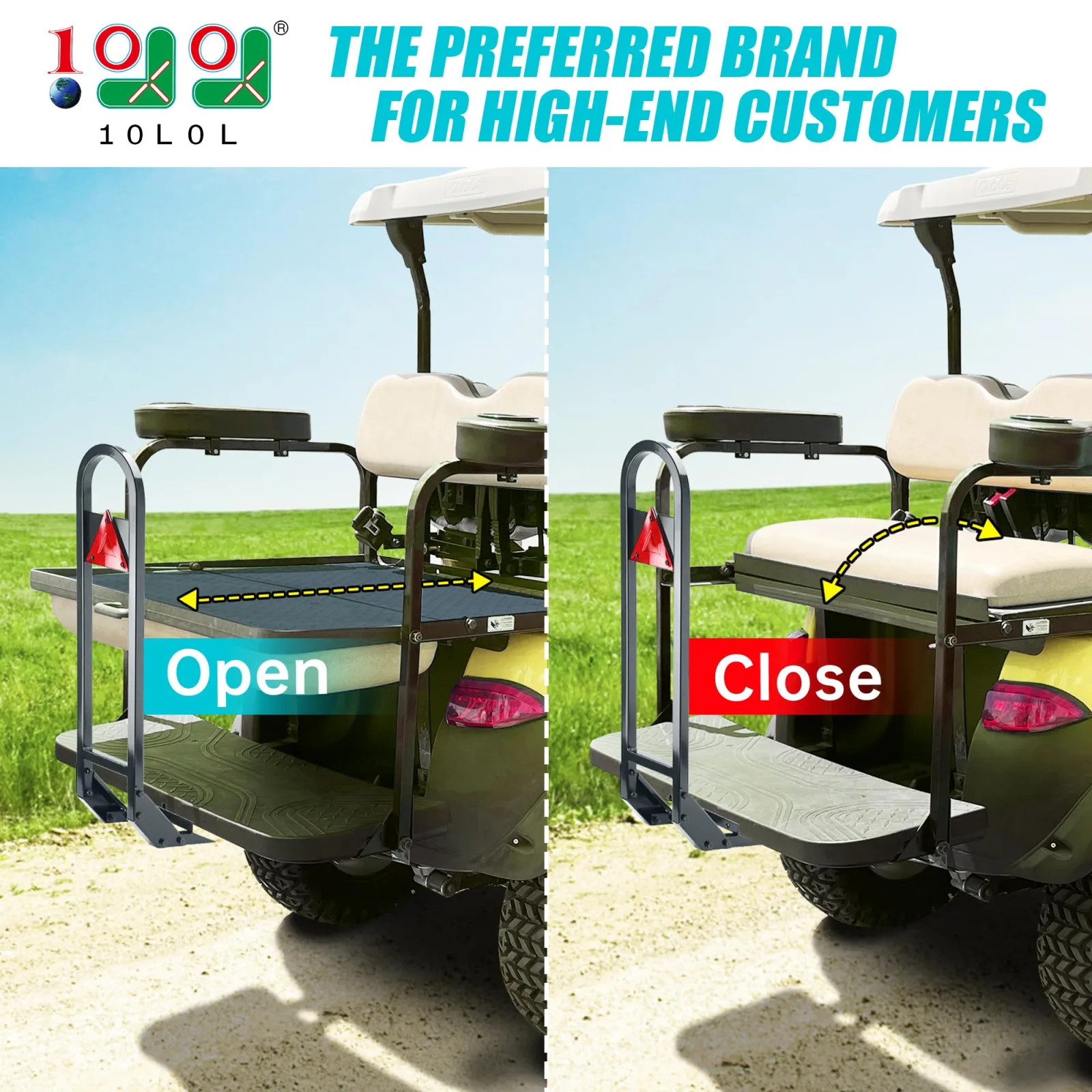 10L0L Golf Cart Rear Seat Grab Bar for Yamaha, E-Z-GO, Club Car image 2