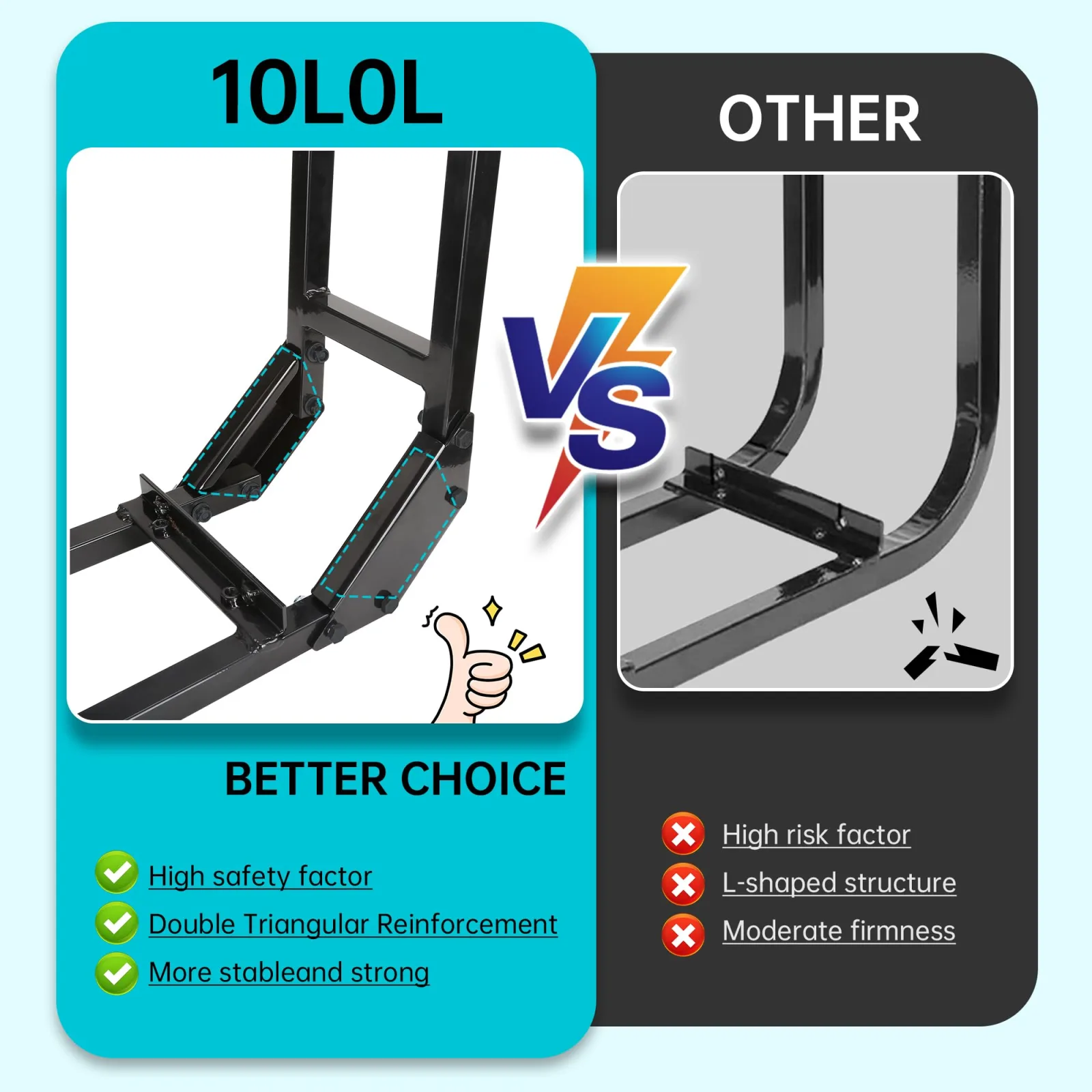 10L0L Golf Cart Rear Seat Grab Bar for Yamaha, E-Z-GO, Club Car image 4