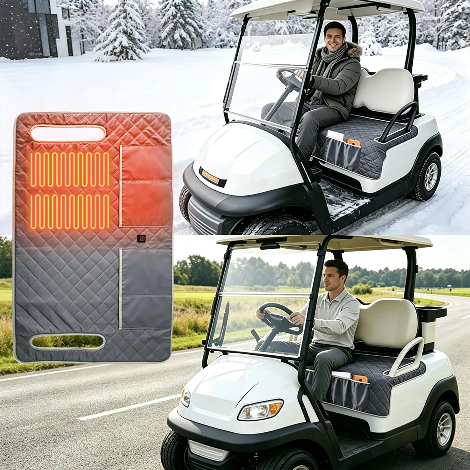 USB Heated Seat Pad for Golf Carts, 4-Zone image 3
