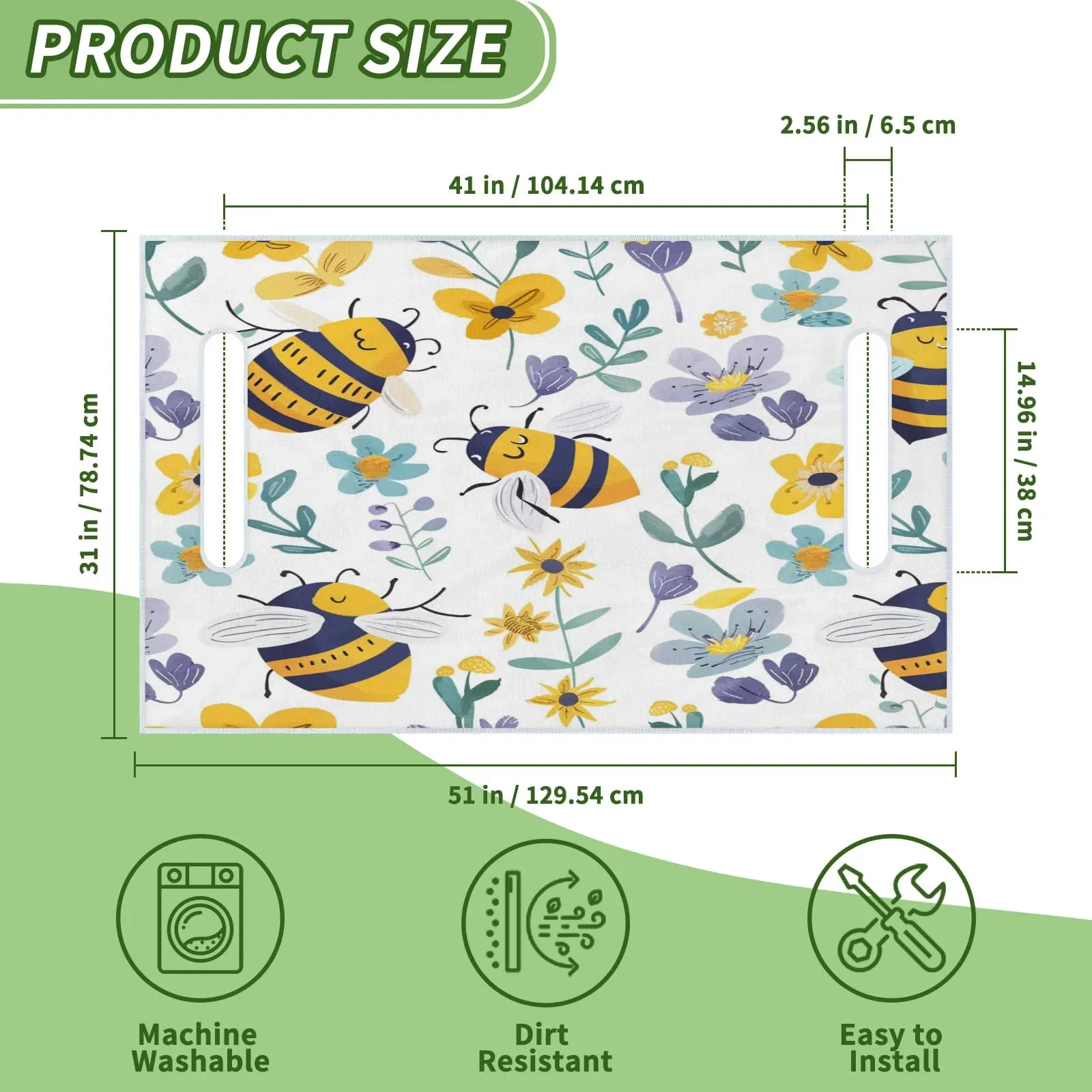 Tiveruda Floral Golf Cart Seat Cover for Double Seats image 2