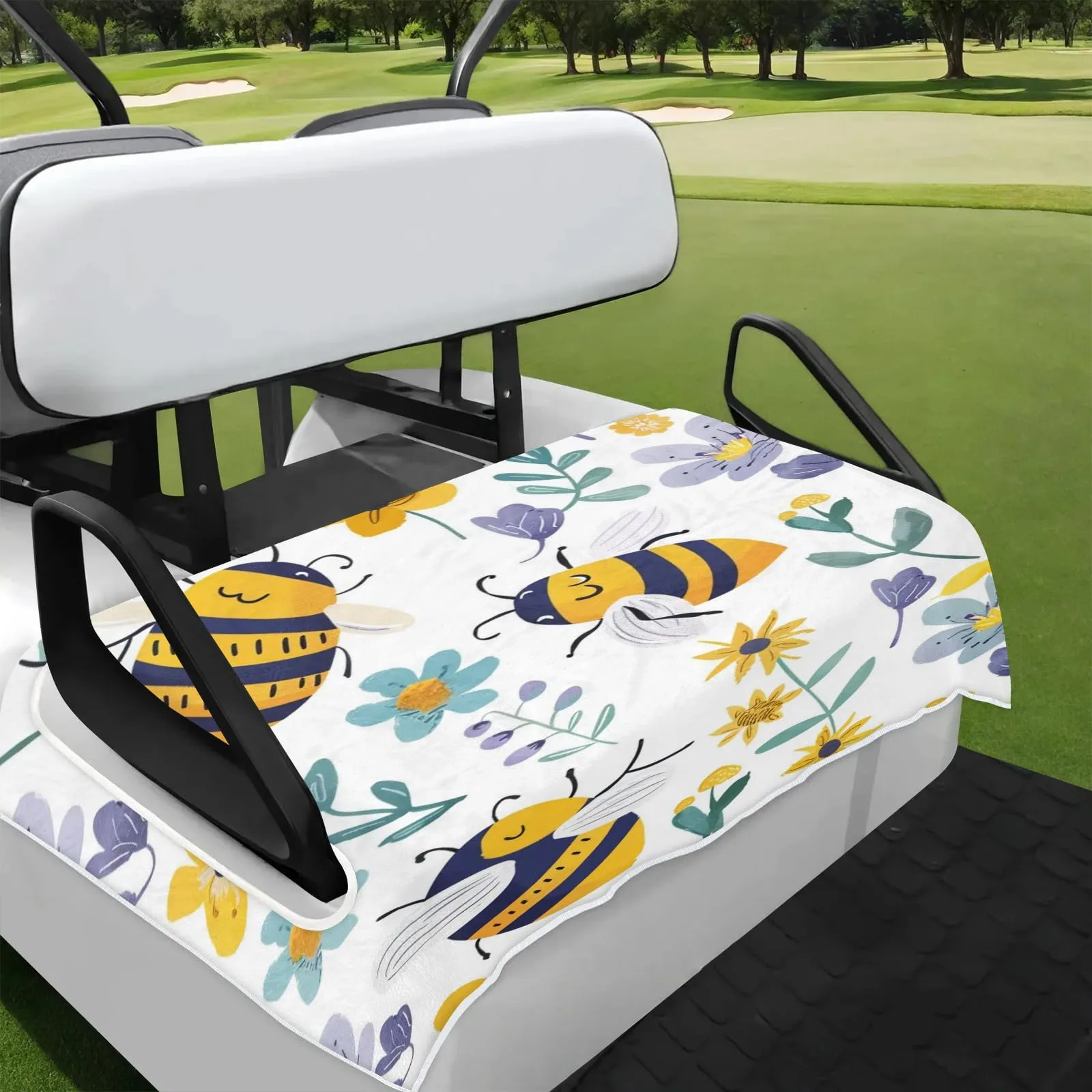 Tiveruda Floral Golf Cart Seat Cover for Double Seats