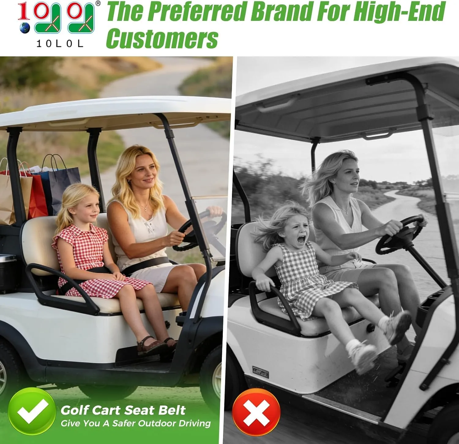 9.99WORLD MALL Universal Golf Cart Seat Belt Kit image 2