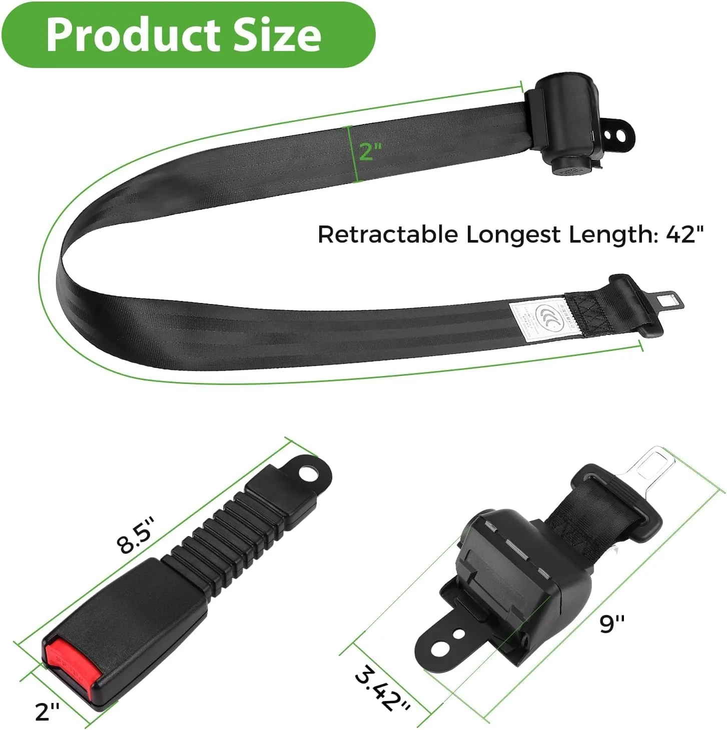 9.99WORLD MALL Universal Golf Cart Seat Belt Kit image 3