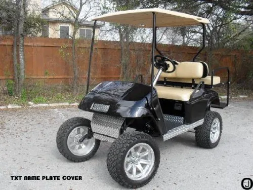 E-Z-GO Golf Cart Diamond Plate Front Name Plate image 2