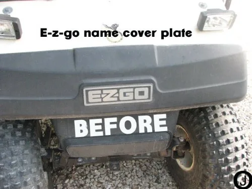 E-Z-GO Golf Cart Diamond Plate Front Name Plate image 3