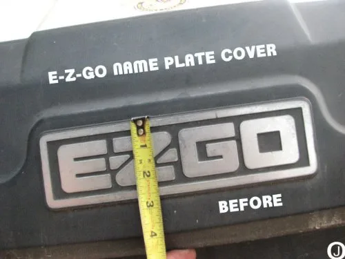 E-Z-GO Golf Cart Diamond Plate Front Name Plate image 4