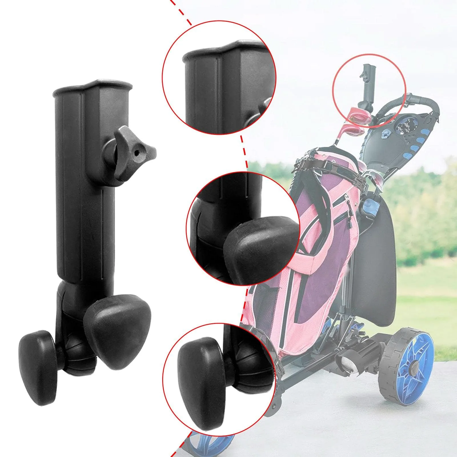 blloocod Adjustable Umbrella Holder Clip for Golf Push Carts image 3