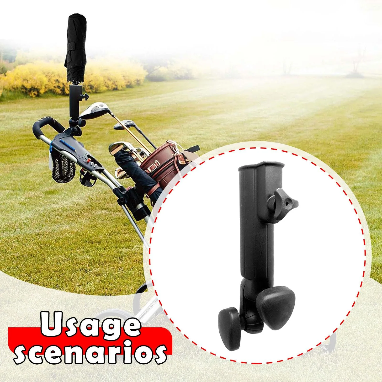 blloocod Adjustable Umbrella Holder Clip for Golf Push Carts image 4