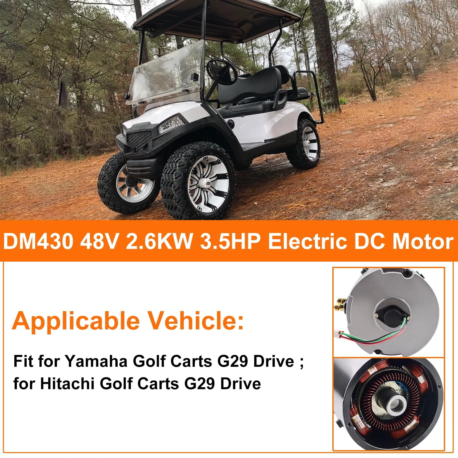 PARTAYOZAS DM430 48V Motor for Yamaha G29 Golf Cart image 2