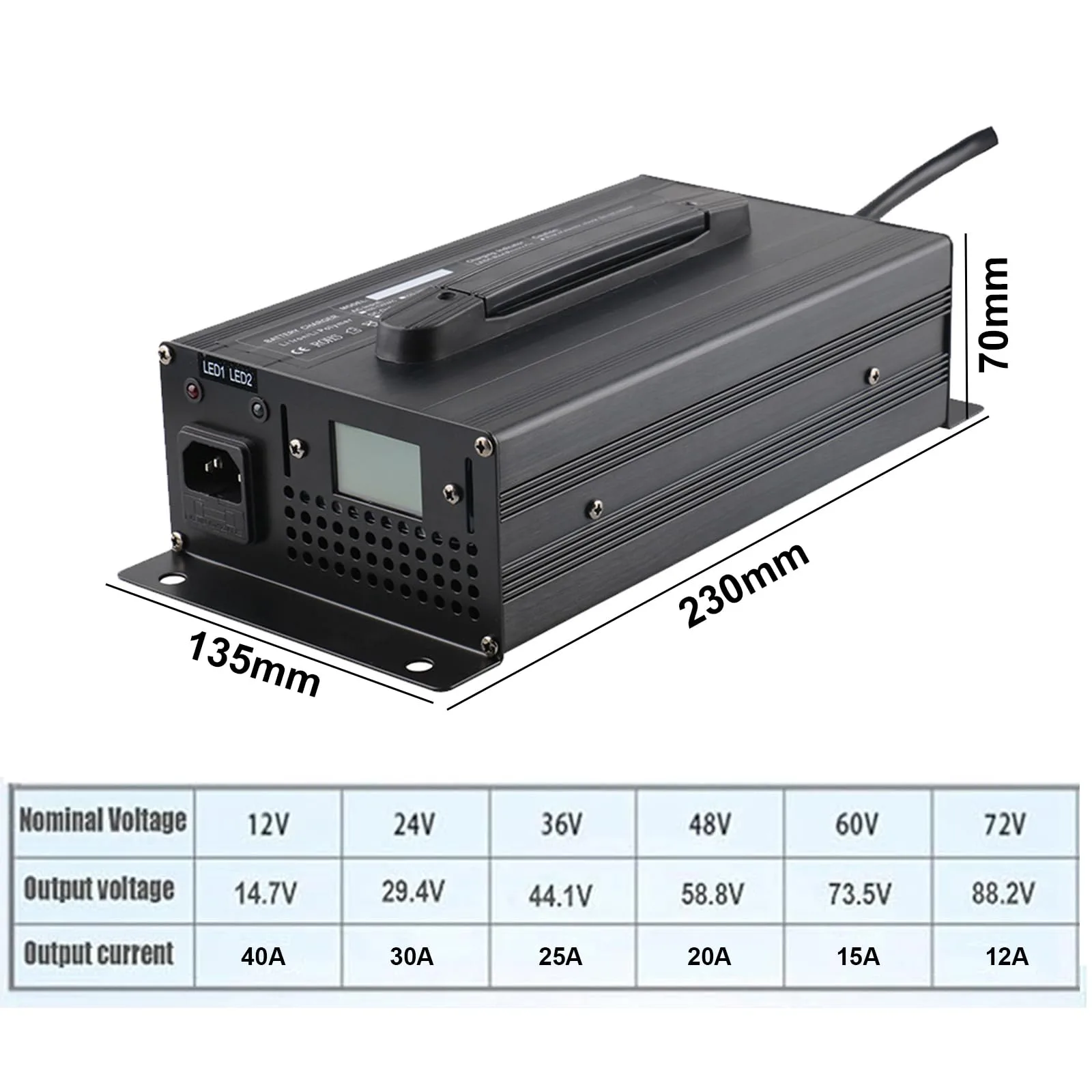 Lzyjckh 1200W Multi-Voltage Lead-Acid Battery Charger image 2