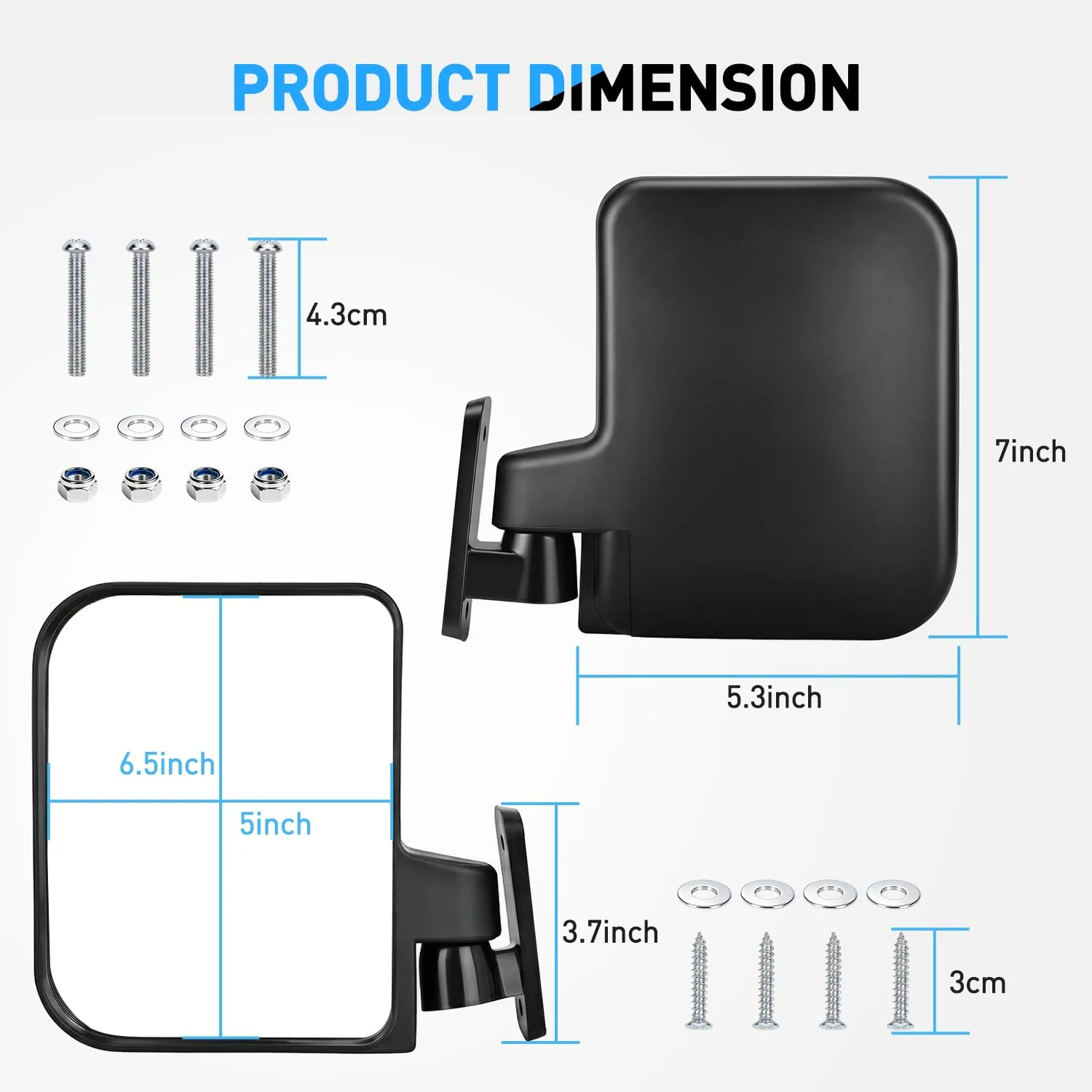 Nilight Mir-G509 Golf Cart Folding Side Mirrors image 2