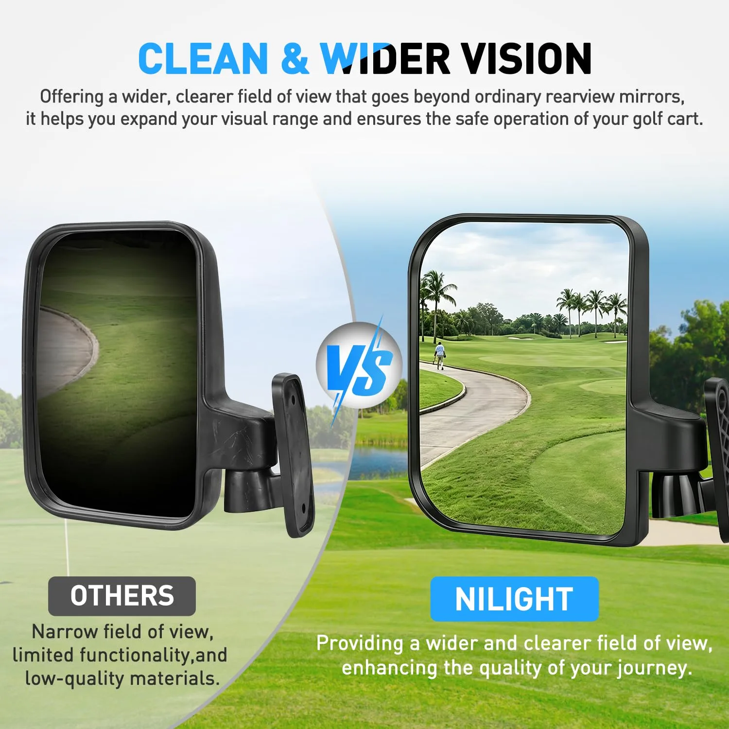 Nilight Mir-G509 Golf Cart Folding Side Mirrors image 4