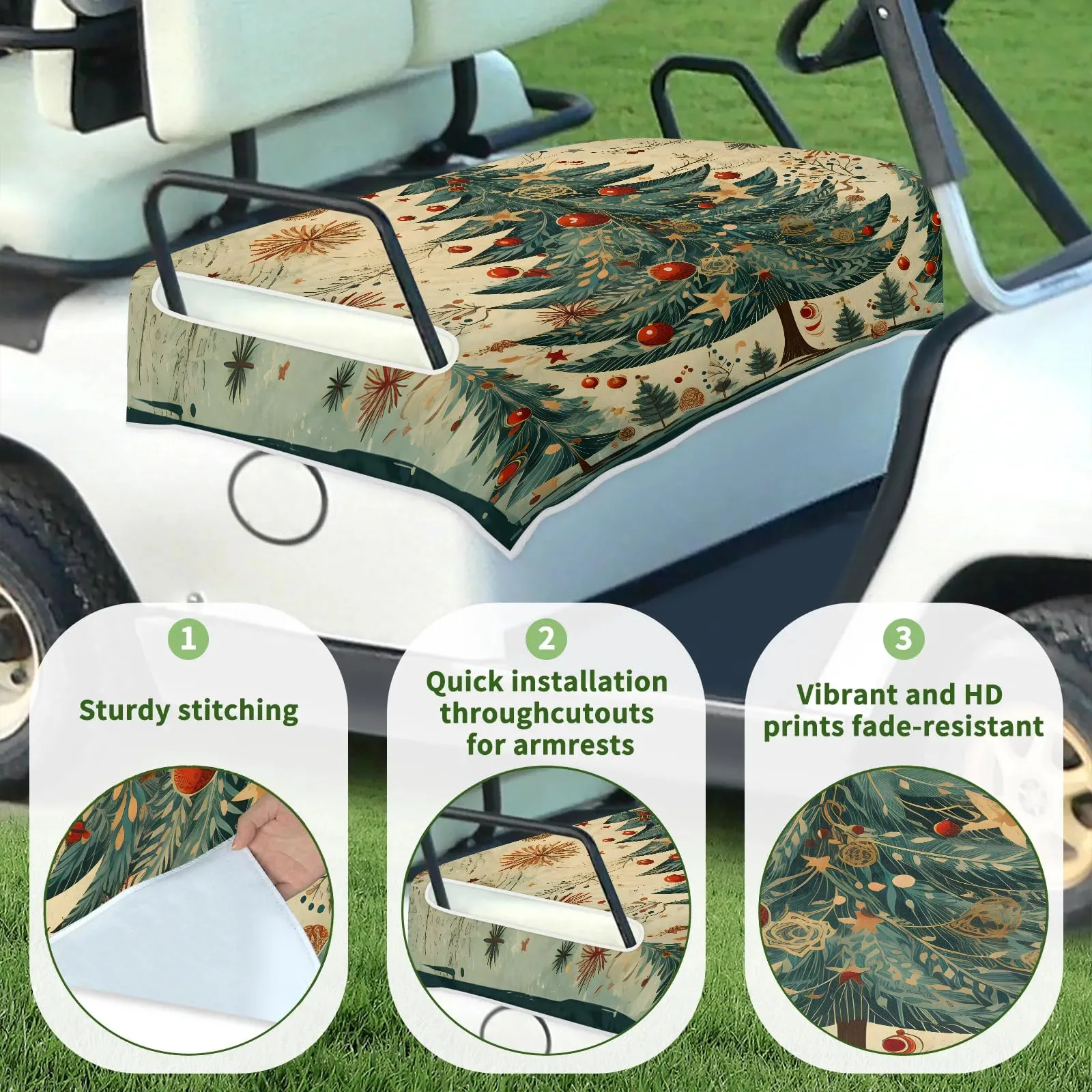 Tiveruda Golf Cart Seat Cover for Double Seats image 3