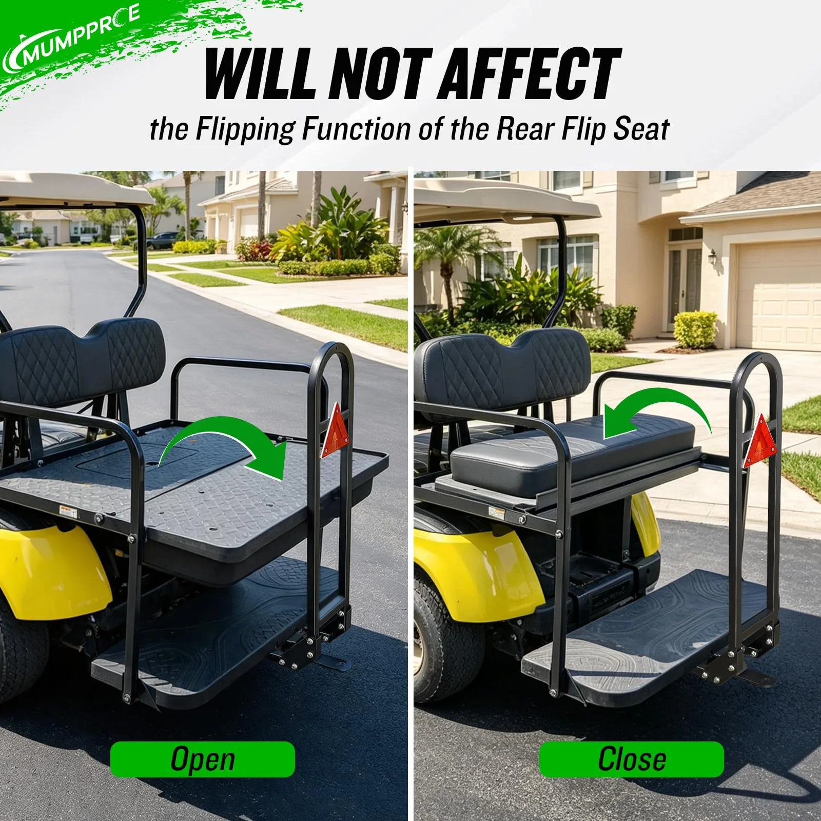 MUMPPRCE Golf Cart Rear Seat Grab Bar with 2-Inch Hitch image 2