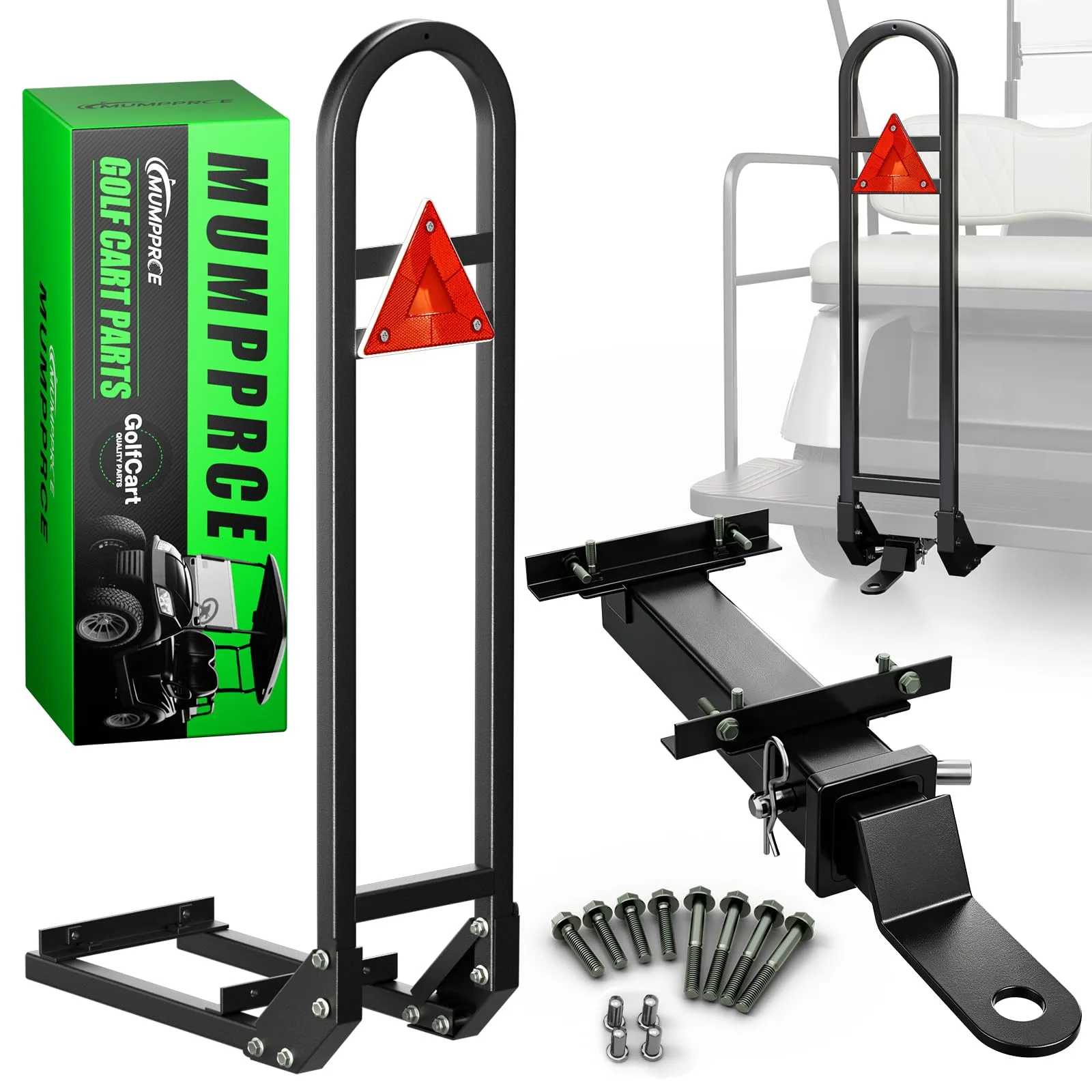MUMPPRCE Golf Cart Rear Seat Grab Bar with 2-Inch Hitch