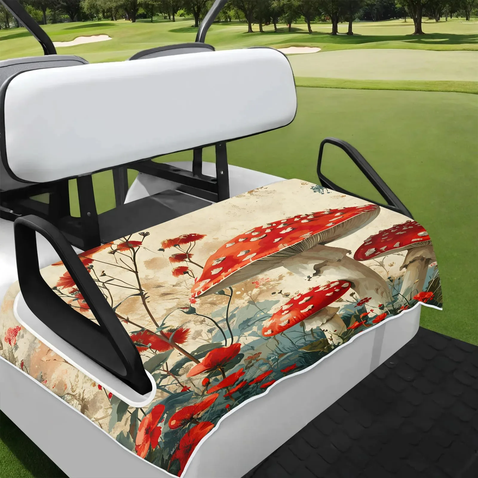 Tiveruda Autumn Mushroom Golf Cart Seat Cover — 51 x 31 in